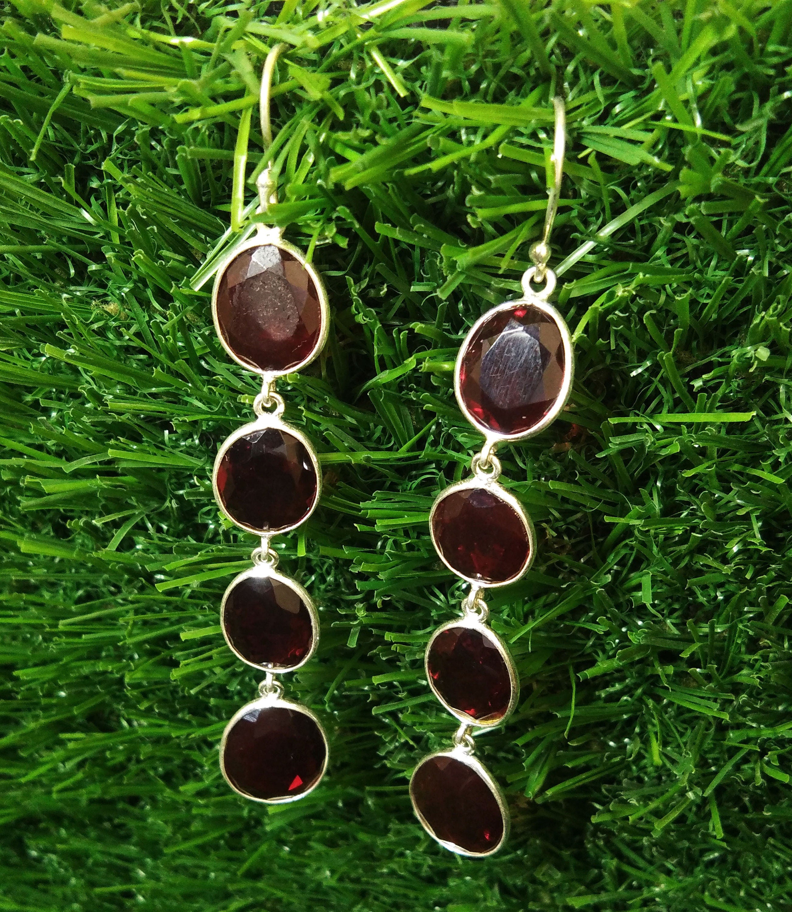 Natural Red Garnet Earring, Solid 925 Starling Silver Earring, Top Color Red Garnet Stone Earring, Handmade Jewelry Earring, Gift For Her