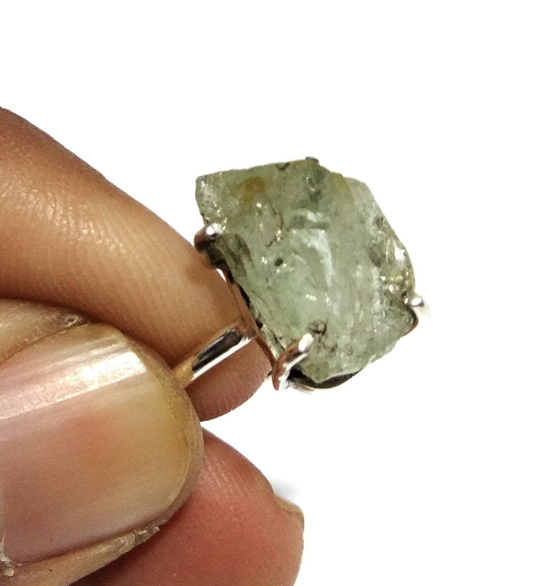 Natural Aquamarine Rough Gemstone Ring, 925 Solid Sterling Silver Ring, Raw Aquamarine Stone Size 14x10 mm Handmade Ring, Gift Birthday Ring