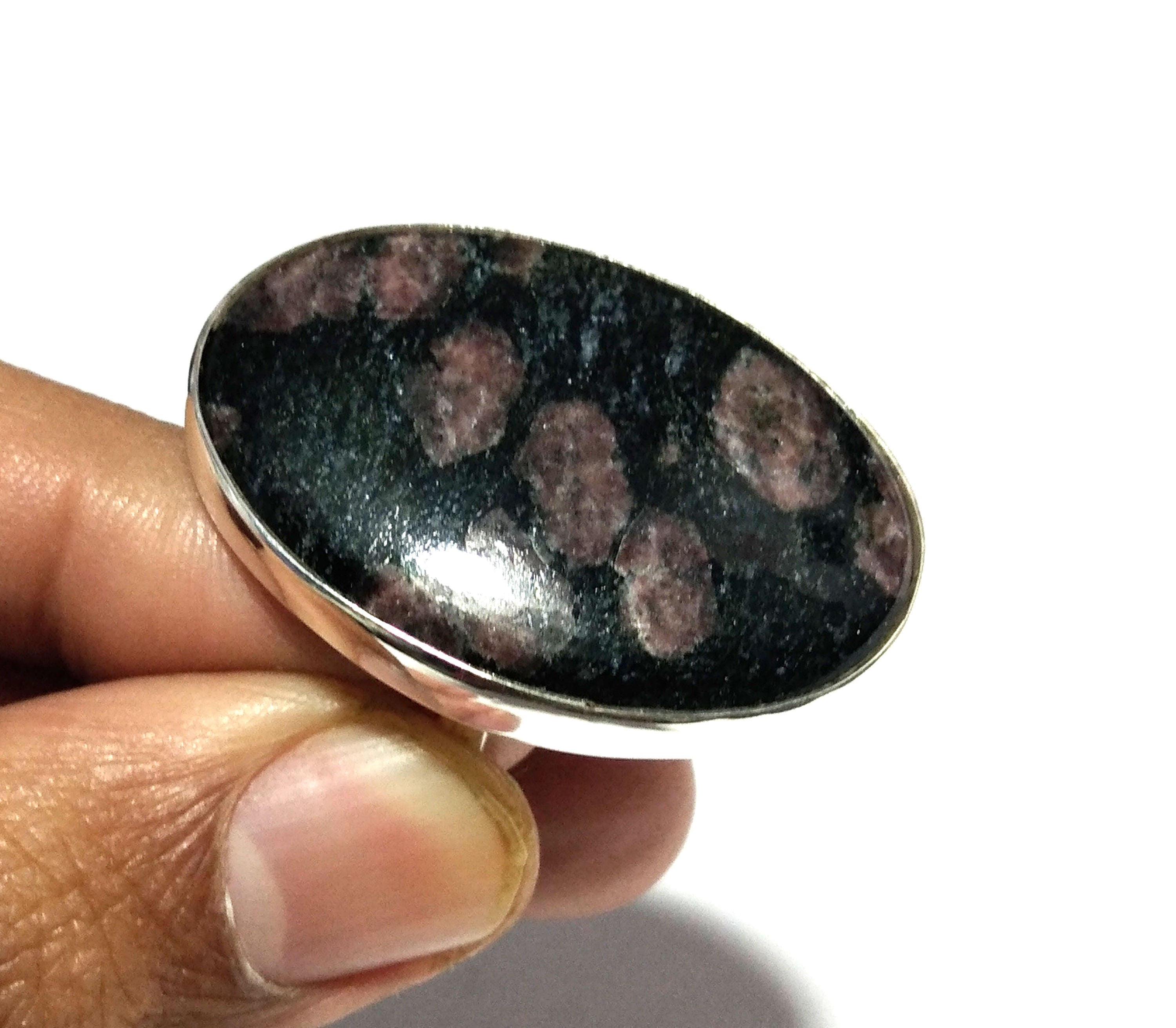 Natural Black Ruby Fuschite Gemstone Ring, Solid 925 Sterling Silver Ring, Ruby Fuschite Stone Size 36x24 mm Handmade Gift Mother’s day Ring