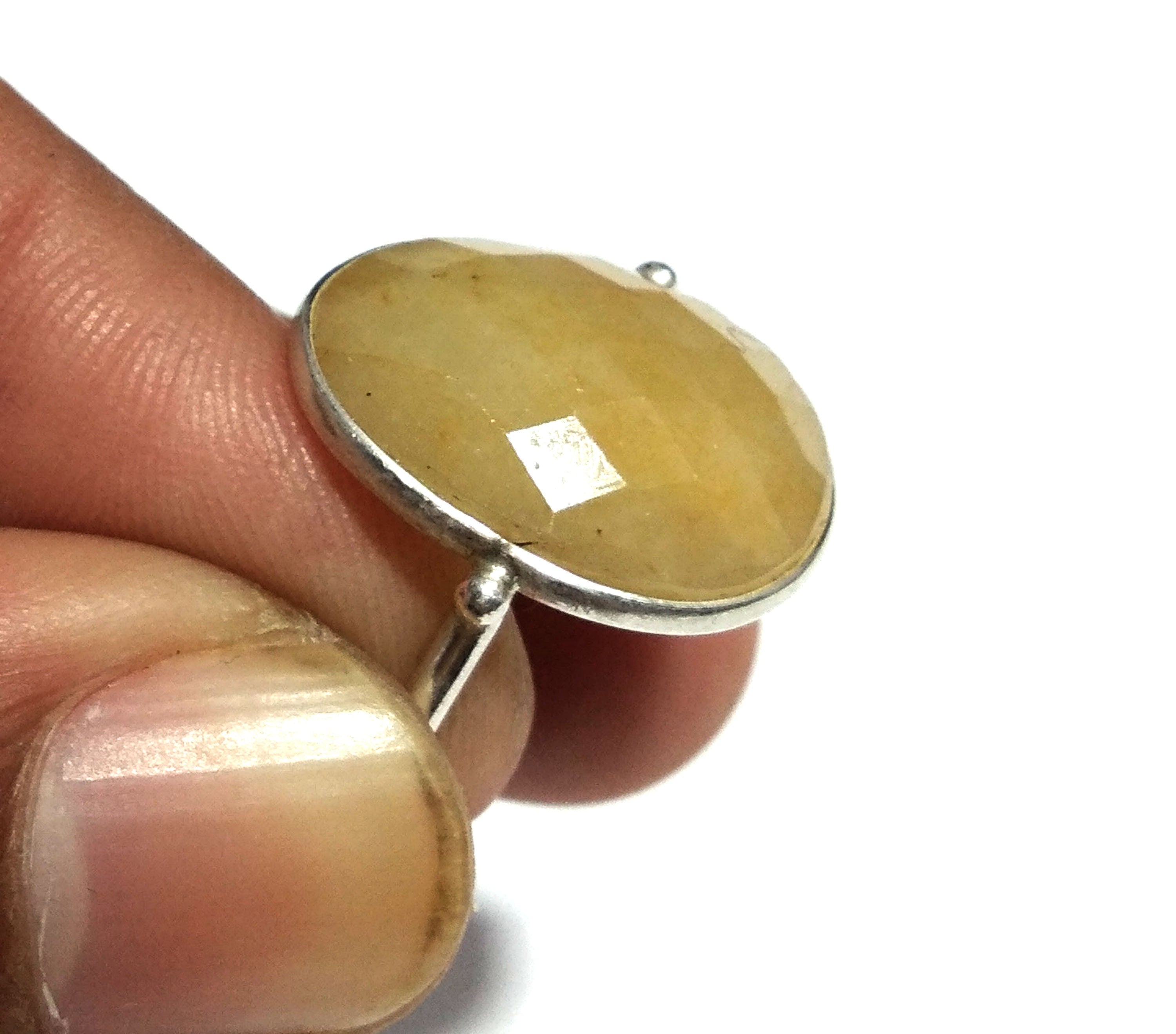 Yellow Sapphire Checker Cut Stone Ring, 925 Starling Silver Ring, Gemstone Size 15x13 mm Natural Yellow Sapphire Stone Gift Birthday Ring