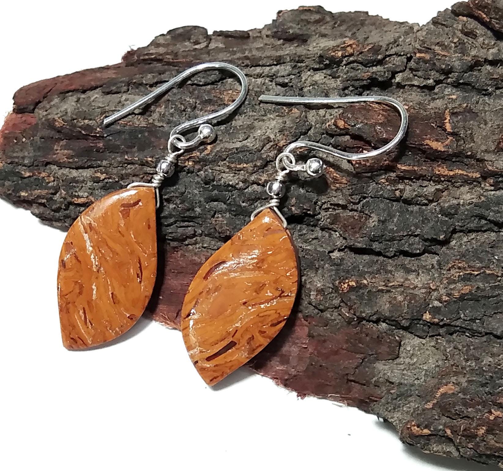 Natural Mariam Jasper Gemstone Earring, 925 Starling Silver Earring, A+++ Mariam Jasper Handmade Earring, Gift For Girls & Women Earrings