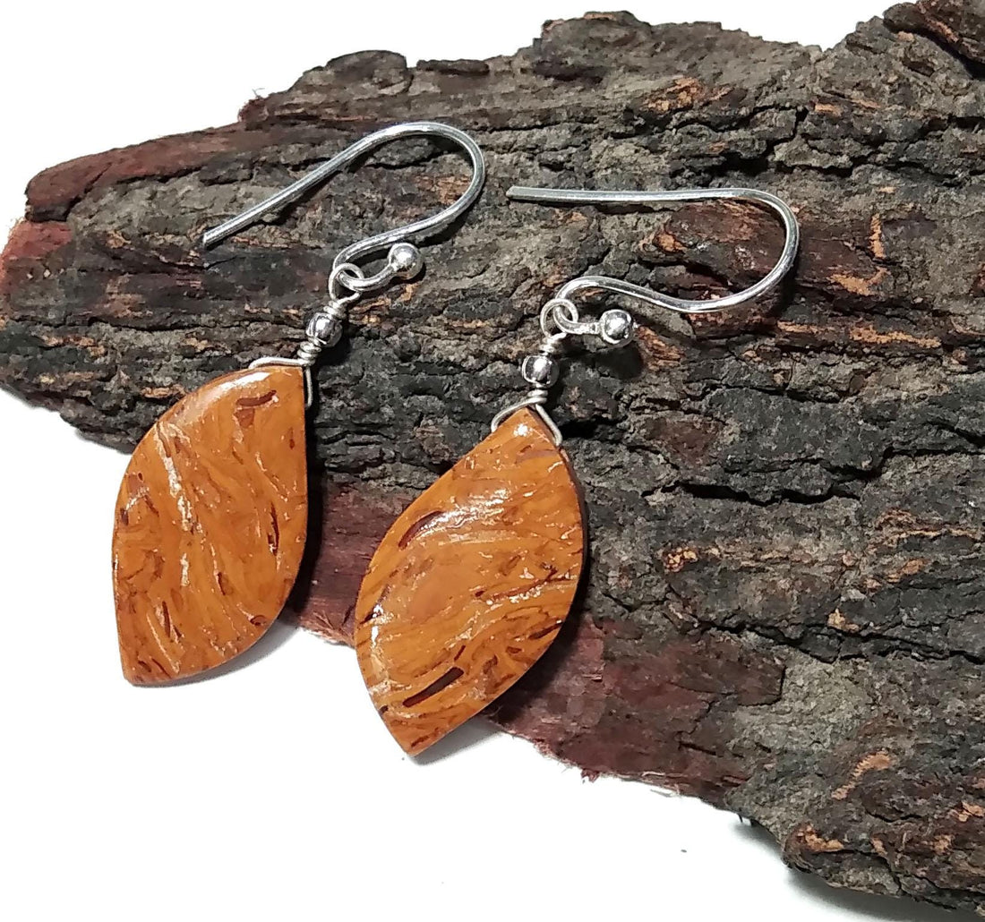 Natural Mariam Jasper Gemstone Earring, 925 Starling Silver Earring, A+++ Mariam Jasper Handmade Earring, Gift For Girls & Women Earrings