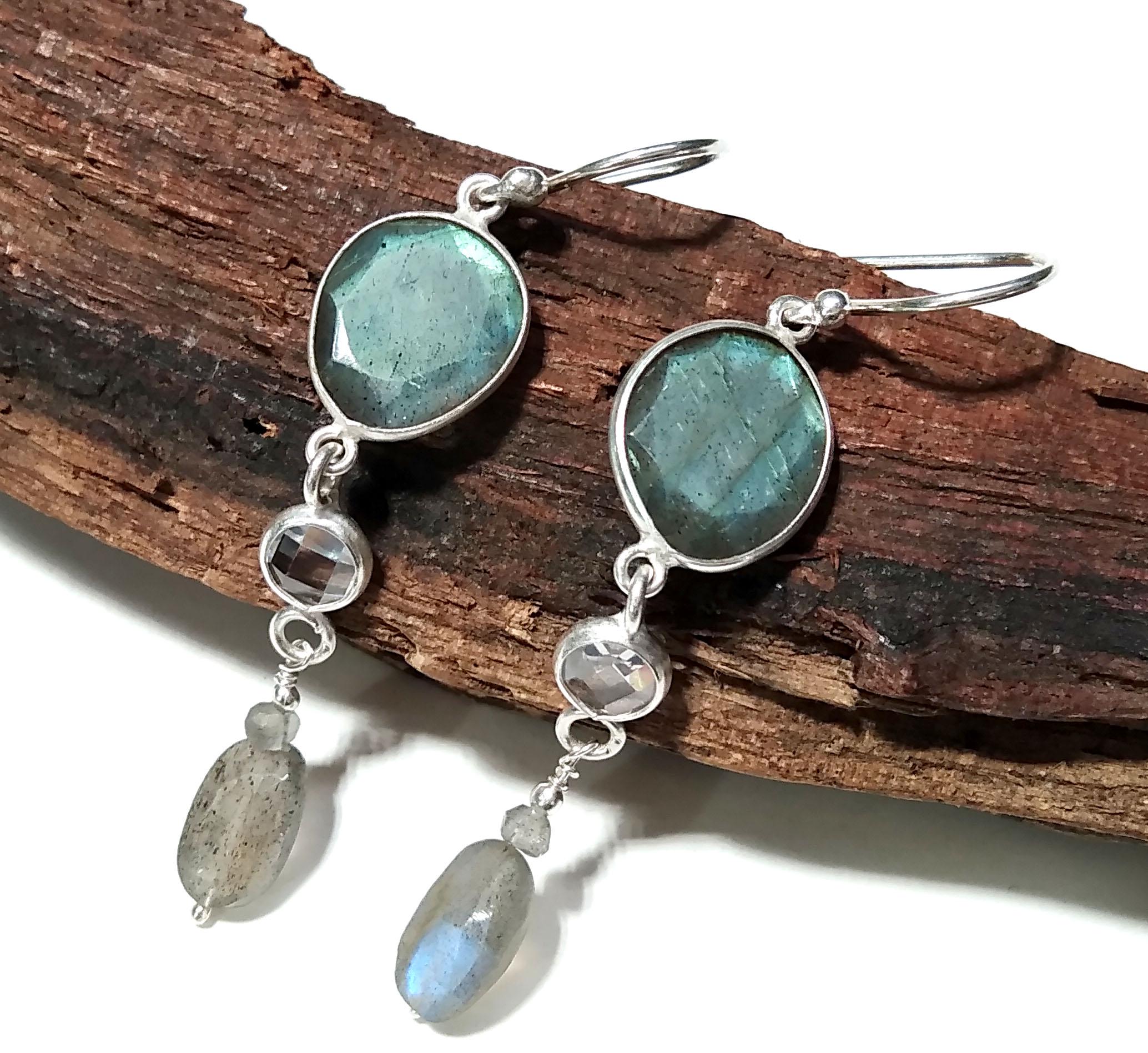 Labradorite Stone Earring, Solid 925 Starling Silver Jewelry Earring, Natural Labradorite Stone Handmade Gift Women Bridesmaid Earring Stone