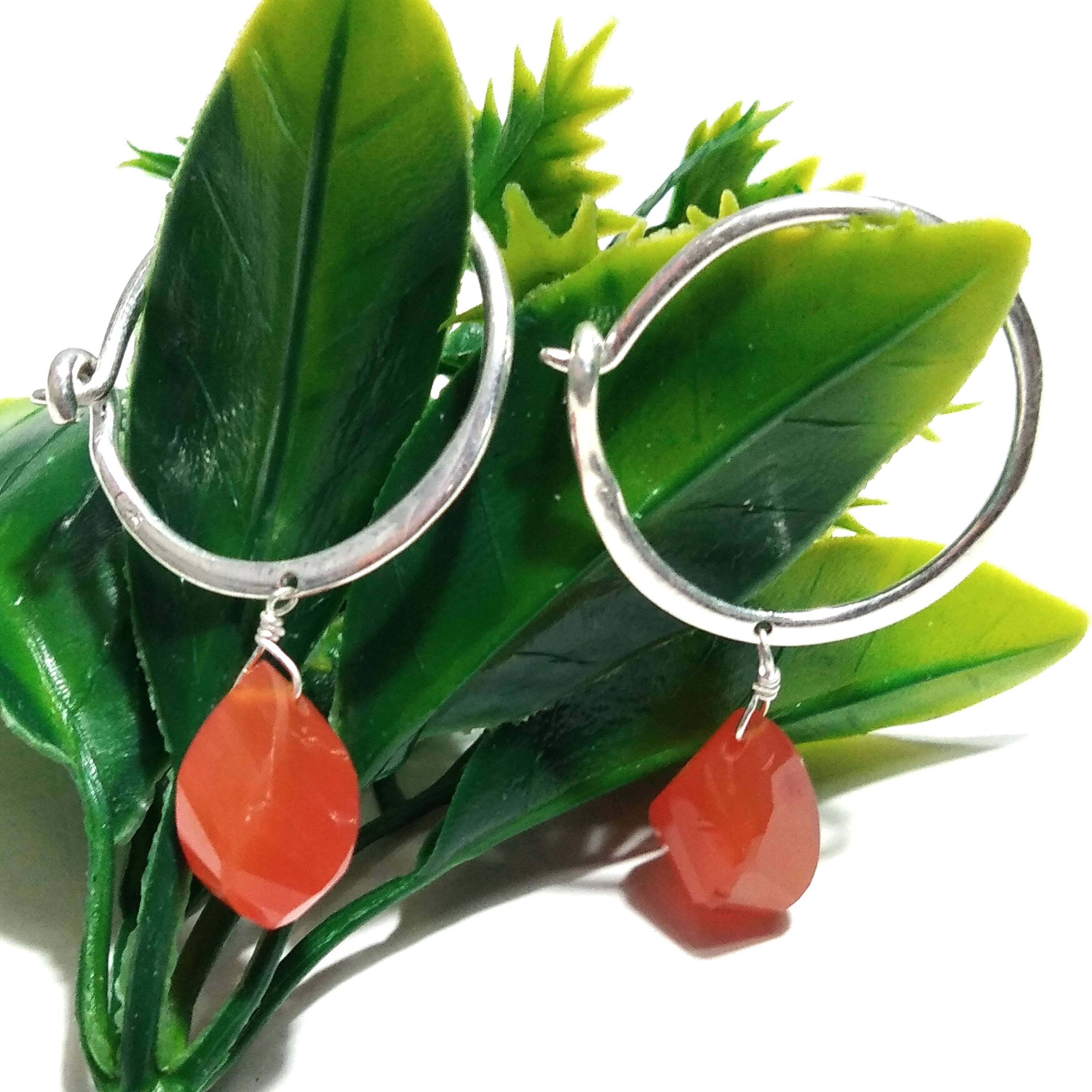 Natural Carnelian Gemstone Earring 925 Sterling Silver Earring Beautiful Design Carnelian Stone Size 13x8 mm Gift Birthday Earring Jewelry