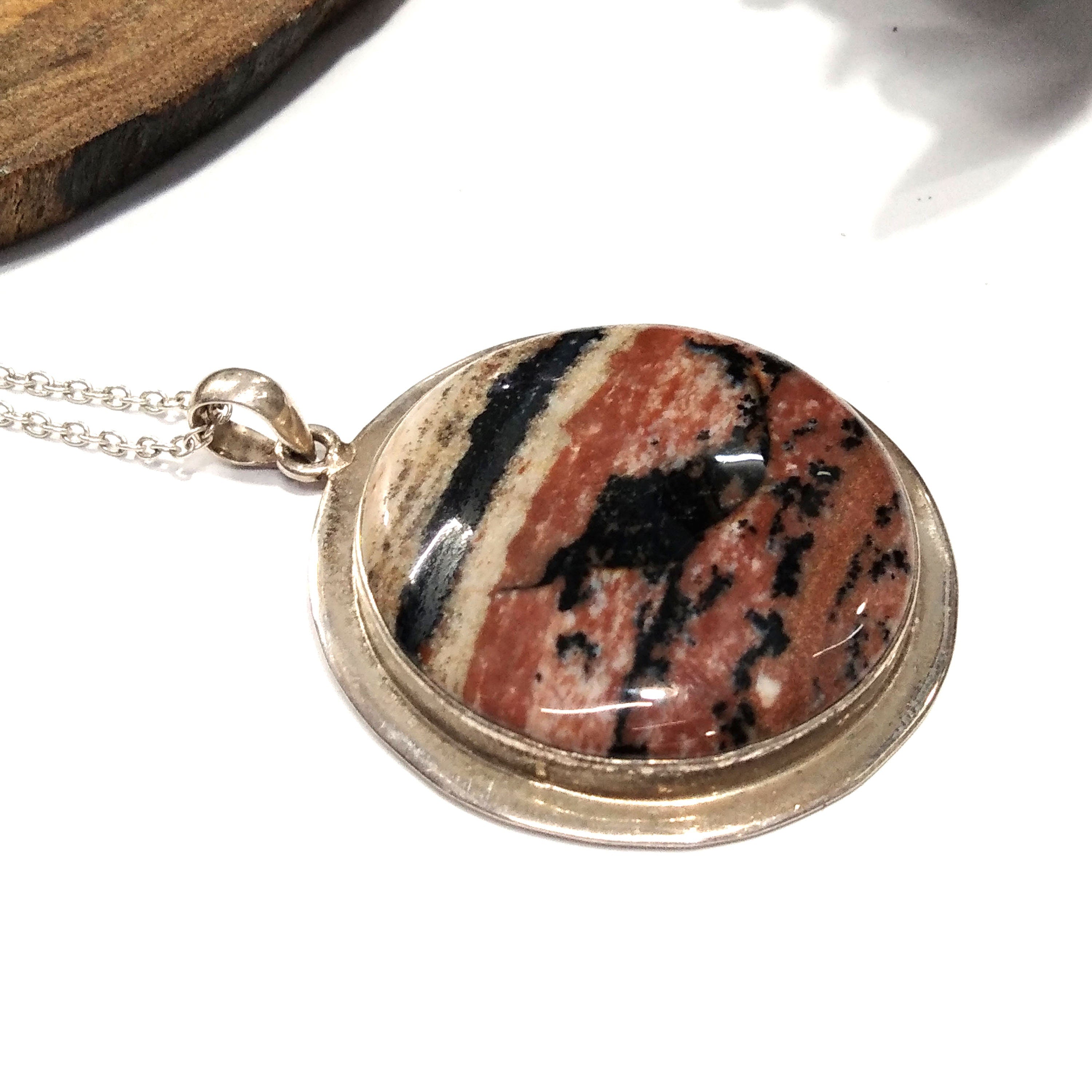 Honey Dendrite Opal Gemstone Pendant Necklace Chain, 925 Starling Silver Pendant Necklace, Handmade Stone Size 35x35 mm Wedding Pendant