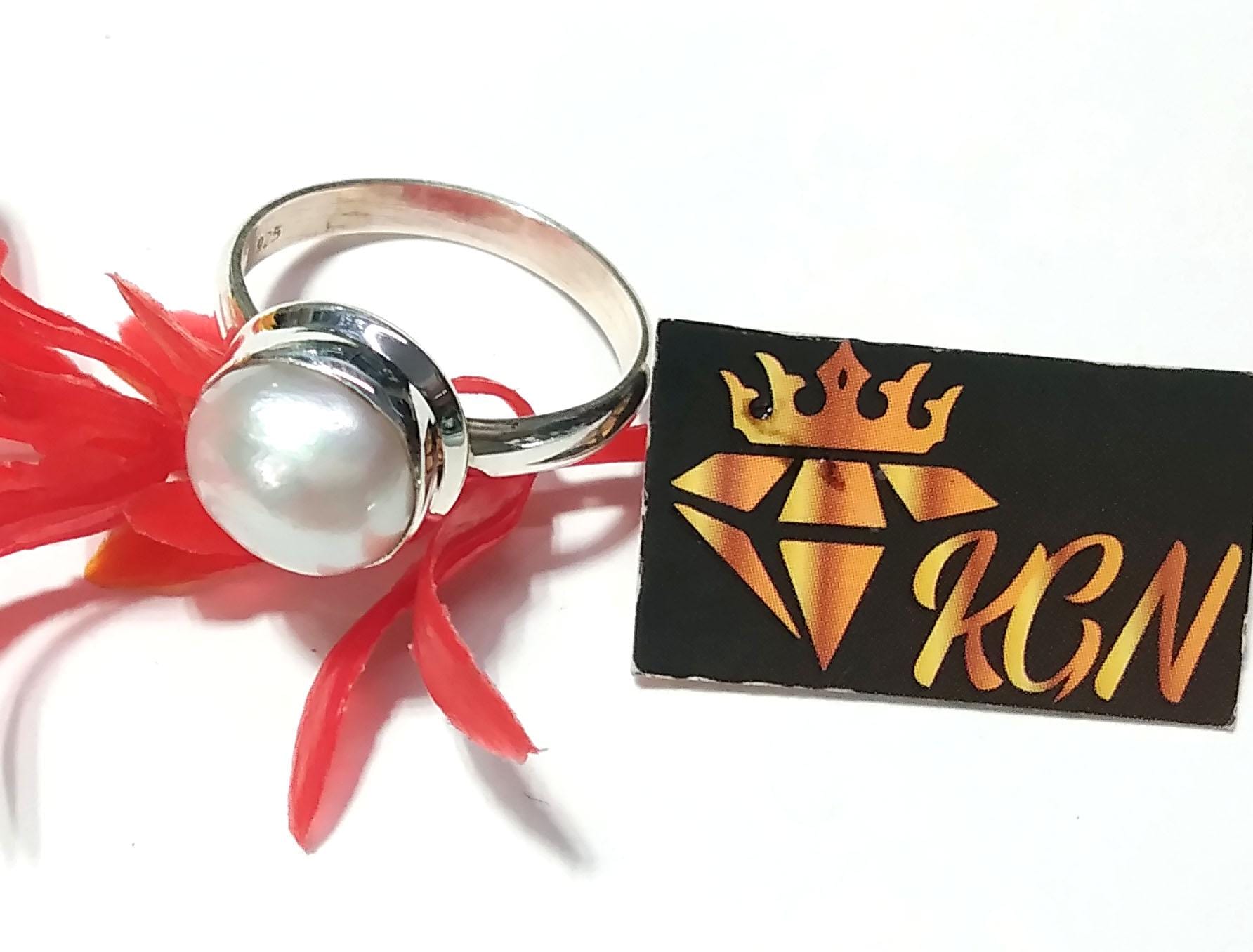 Natural Fresh Water Baroque Pearl Gemstone Ring, Solid 925 Sterling Silver Ring, Top Quality Pearl Stone Handmade Ring, Gift Christmas Ring