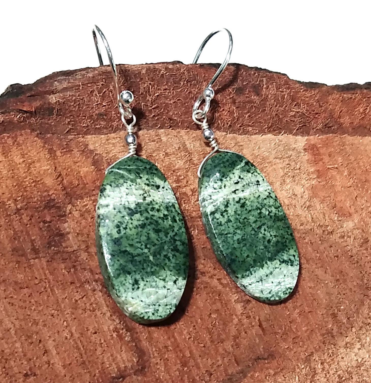 Natural Green Swiss Opal Gemstone Earring, Solid 925 Starling Silver Earring, Beautiful Swiss Opal Stone Size 30x13mm Gift For Girls & Women