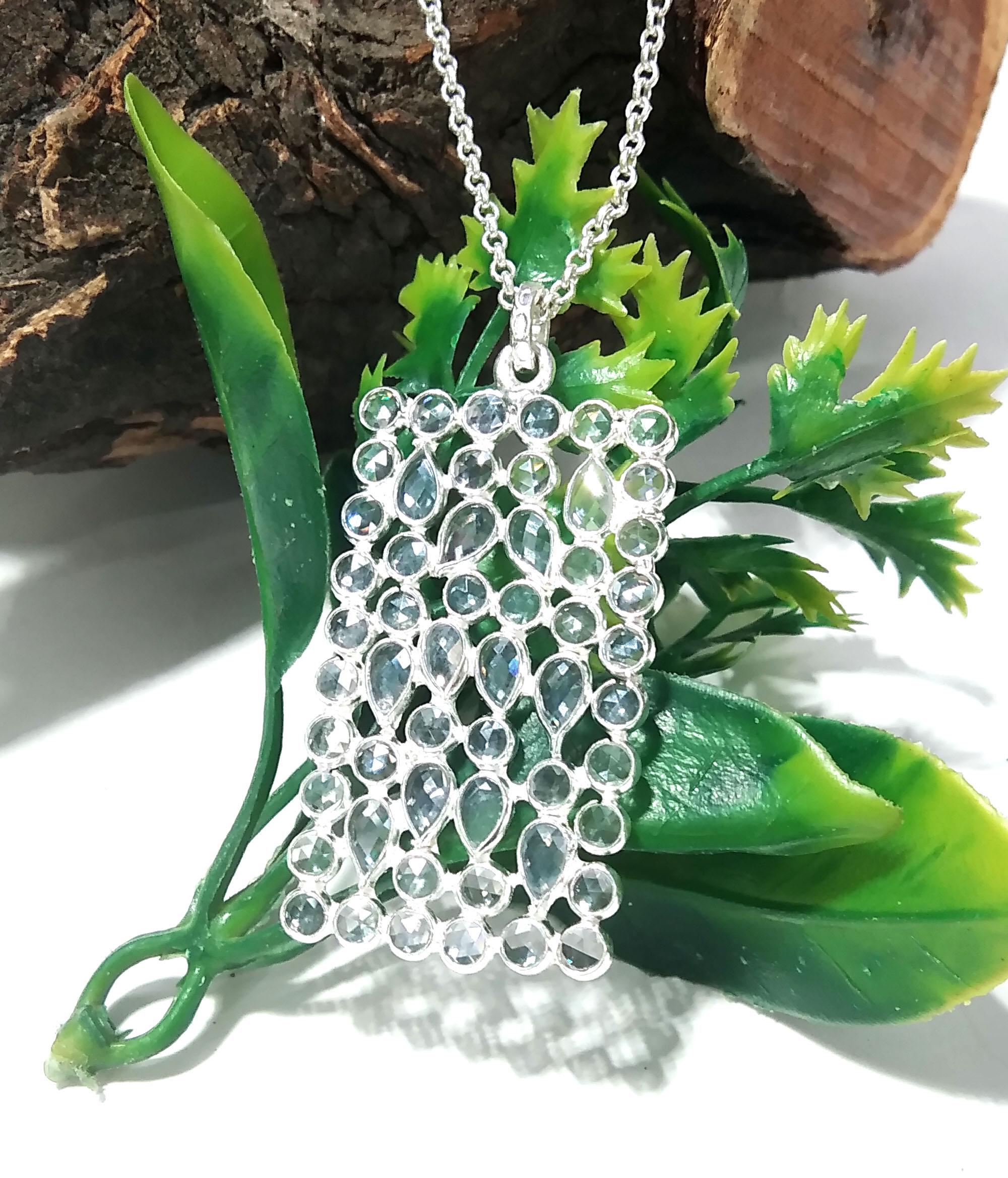 Natural White Zircon Gemstone Pendant, Amazing Design White Zircon Stone Pendant, 925 Solid Sterling Silver Pendant, For Gift Pendant