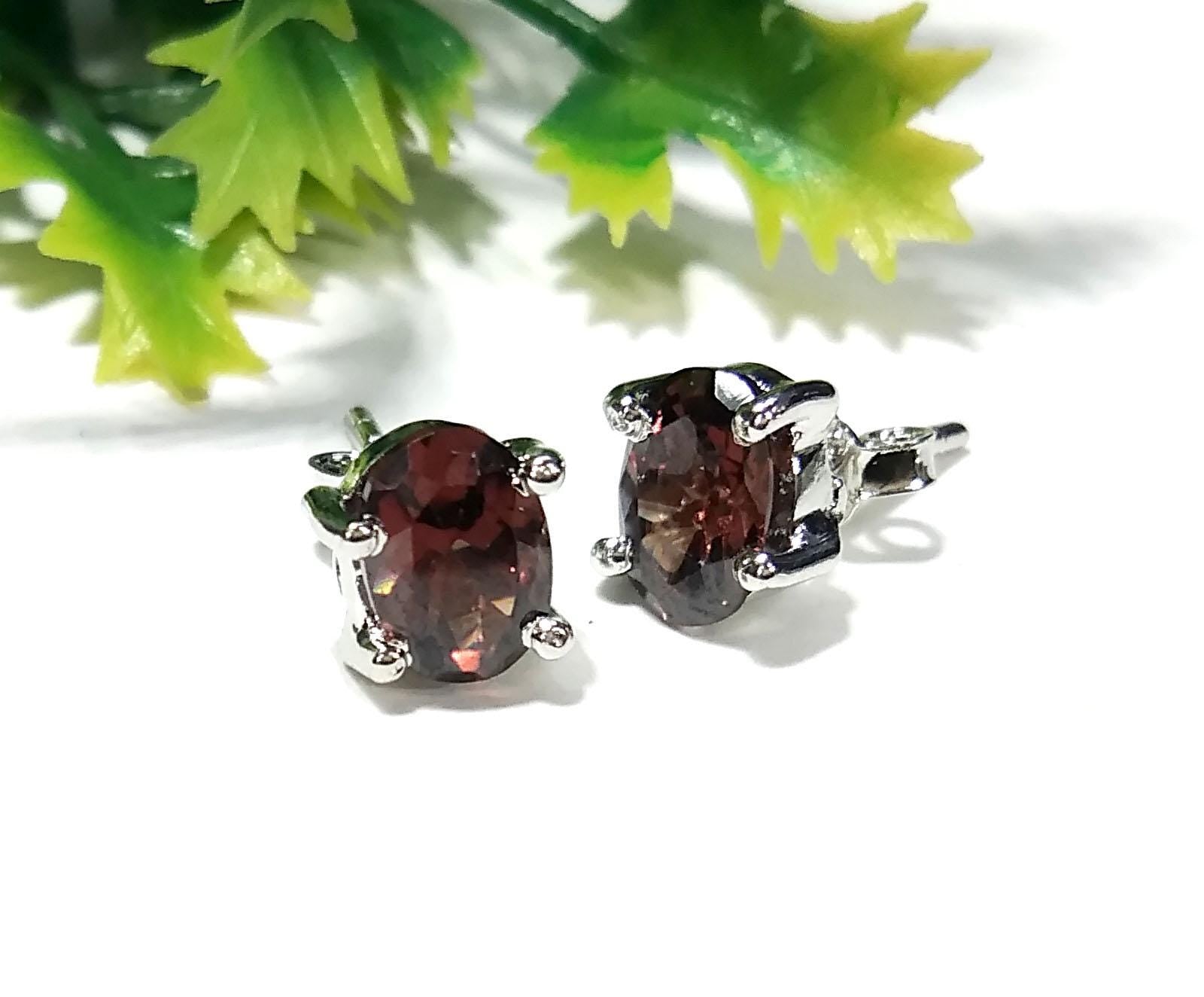 Natural Beer Quartz Stud Earrings, 925 Starling Silver Earring, Beer Quartz Gemstone Oval Shape Stud Earrings, Gift For Girls & Women Studs