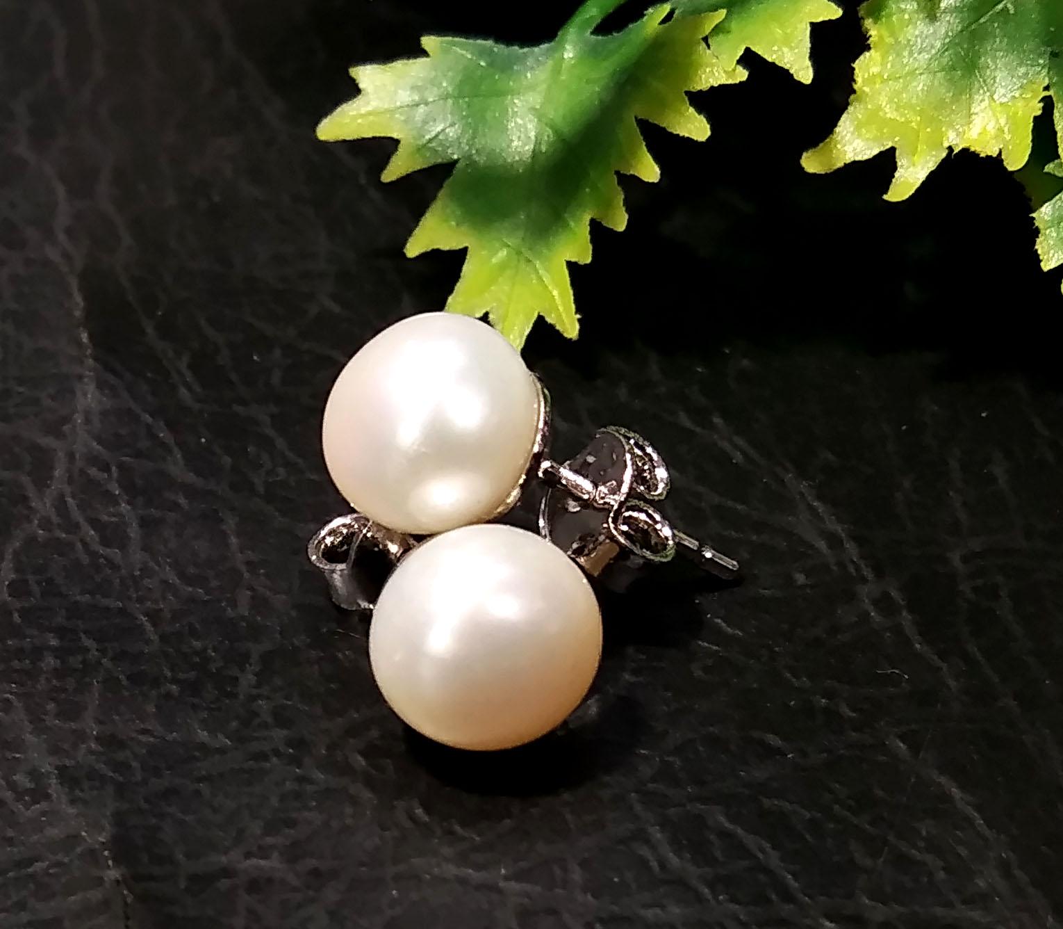 Natural Freshwater Pearl Stud Earrings, 925 Starling Silver Studs Earring, Beautiful Freshwater Pearl Stud Earrings, Minimalist Jewelry Gift