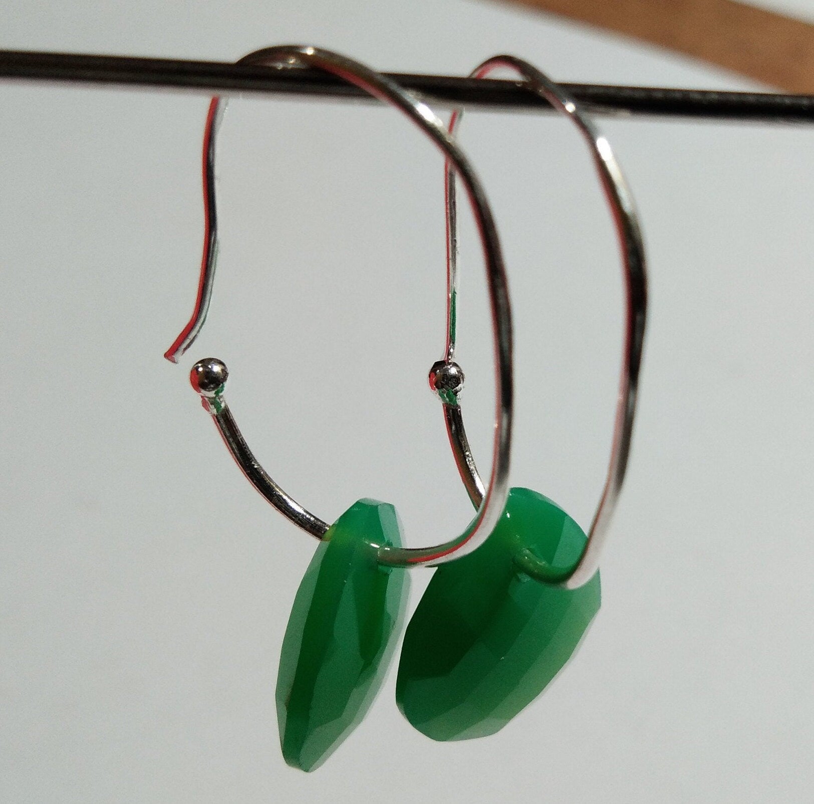 EARRING ! Natural Gemstone With 925 Sterling Silver Jewelry, Rose Calcy Earring, Cryso Calcy Earring, Aqua Calcy Earring, Handmade Jewelry.