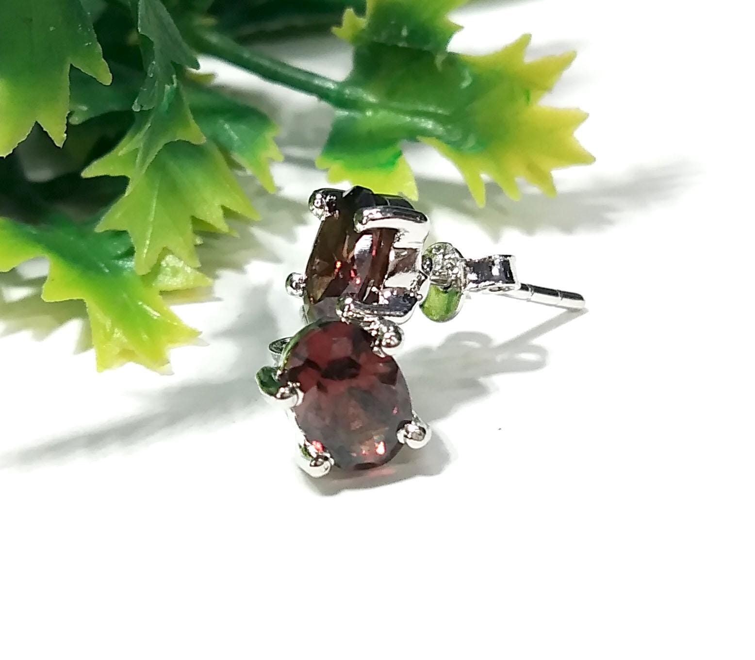 Natural Beer Quartz Stud Earrings, 925 Starling Silver Earring, Beer Quartz Gemstone Oval Shape Stud Earrings, Gift For Girls & Women Studs