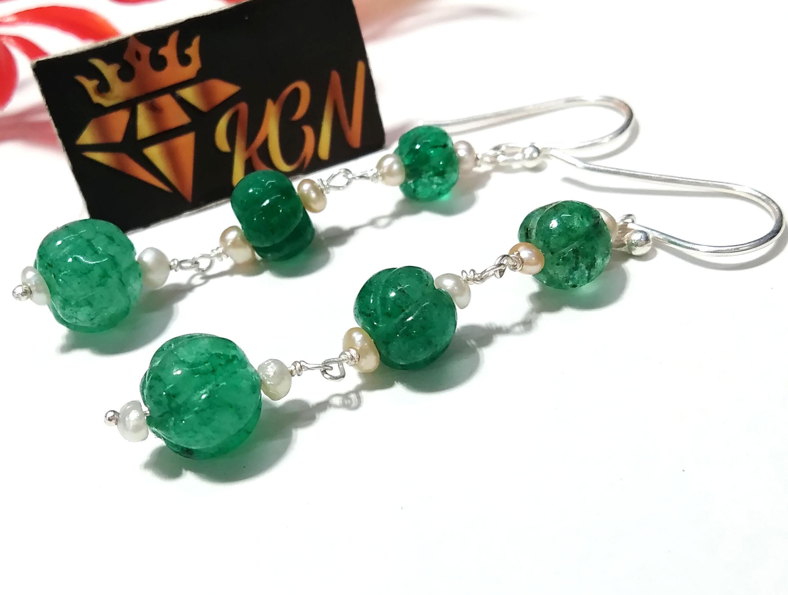 Natural Strawberry Quartz Pumpkin Beads Earring, 925 Silver Beaded Earring, Gemstone Handmade Making Jewelry, Beautiful Beads Stone Earring