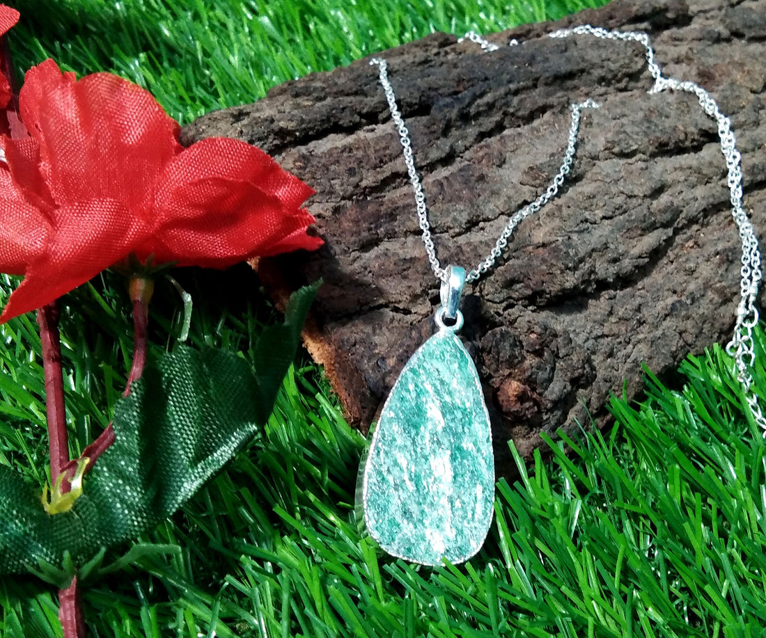 Natural Green Aventurine Druzy Pendent Necklace, 925 Silver With Aventurine Druzy Gemstone Pendant Chain Necklace, Gift For Girls/Woman