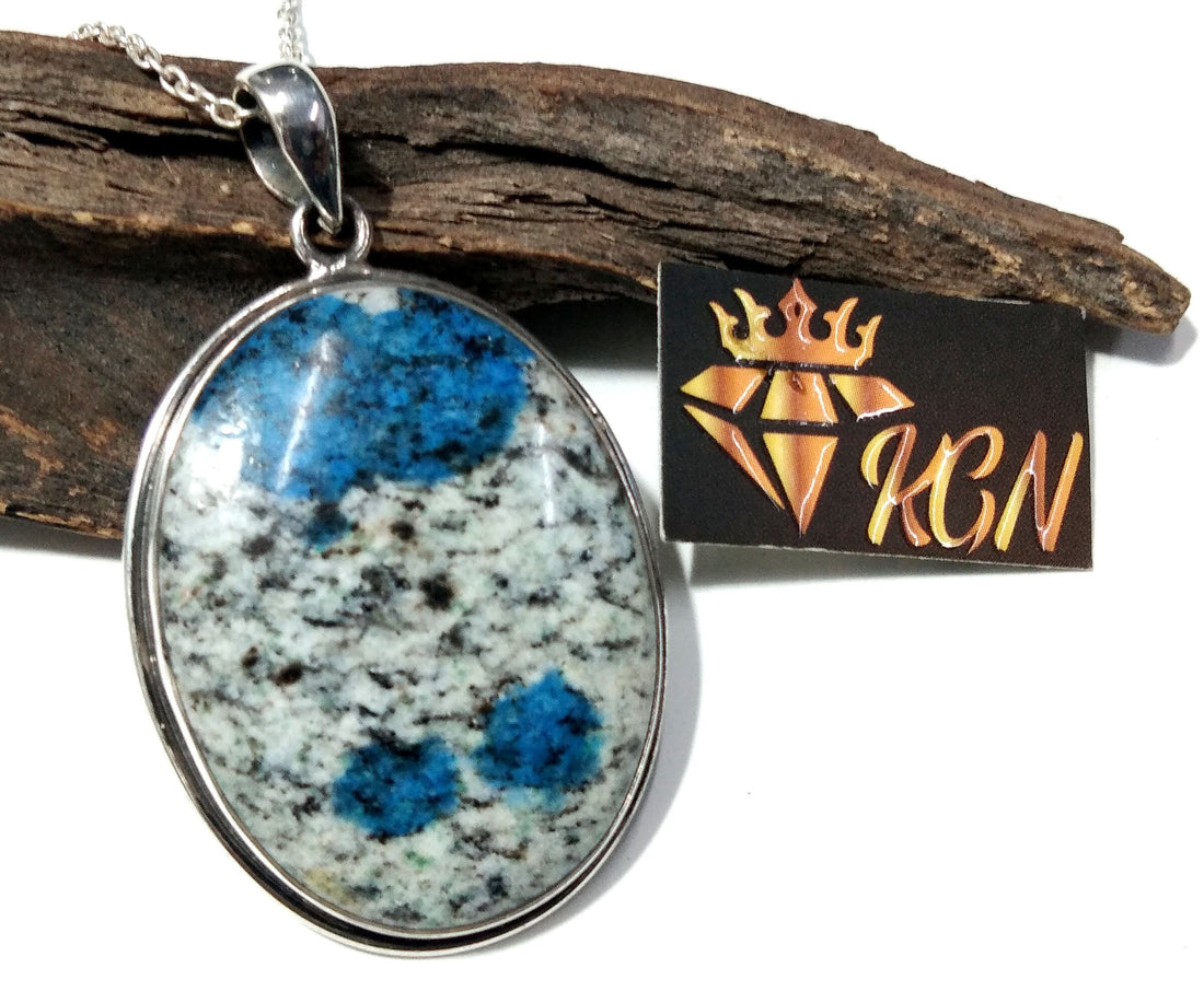 Natural K2 Jasper Gemstone Pendant, 925 Sterling Silver Pendant Healing Crystal, K2 Jasper Stone Pendant Chain Necklace Jewelry Gift For Her