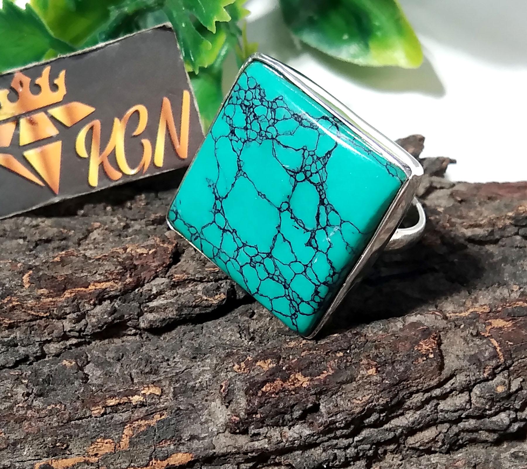 Turquoise Gemstone Rings, Solid 925 Sterling Silver Ring, Natural Turquoise Cabochon Stone Ring, Handmade Sterling Silver Statement Ring