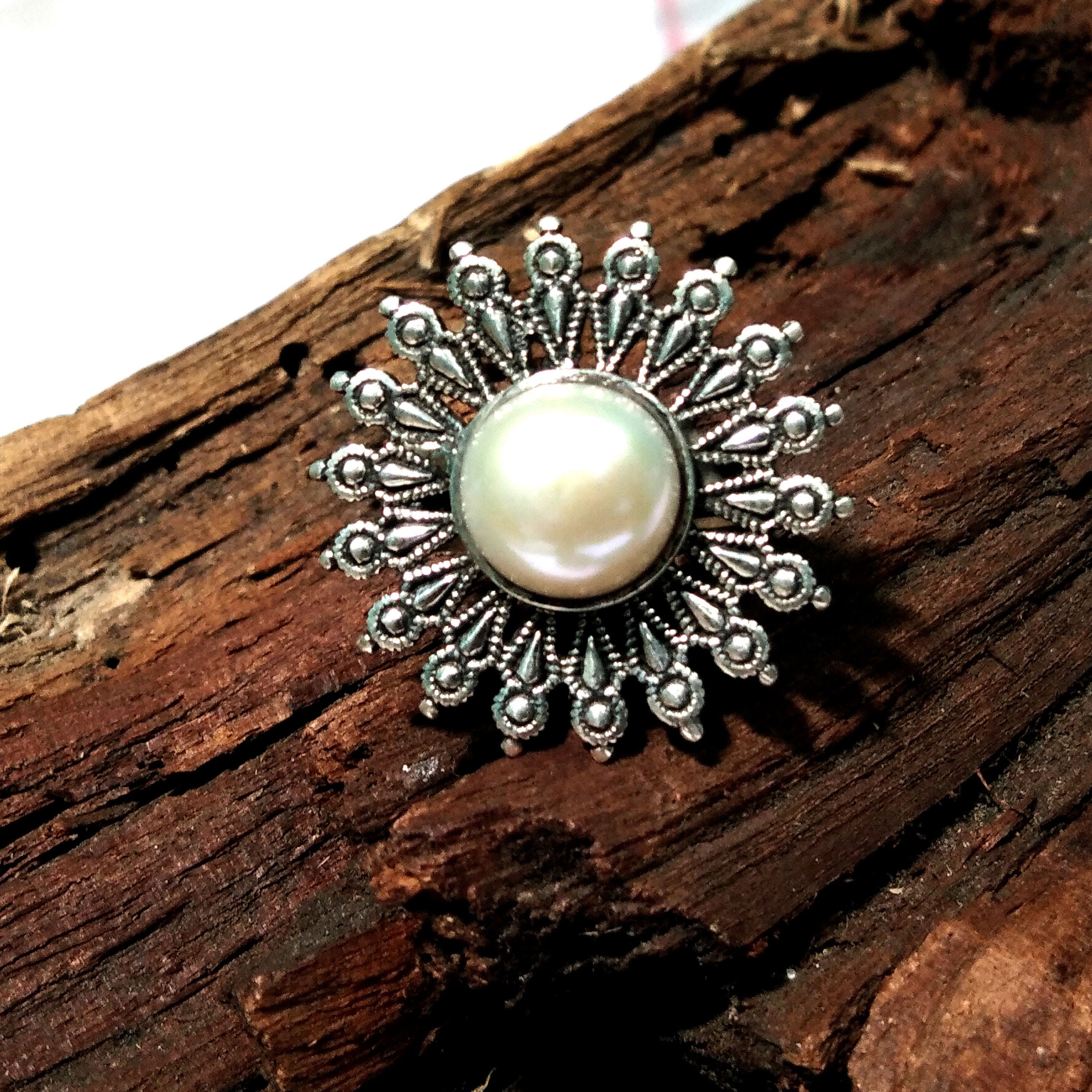 Natural Pearl Gemstone Ring, 925 Sterling Silver Ring, Very Beautiful Pearl Ring, For Girls Women, Freshwater Pearl Ring, Personalized Gifts