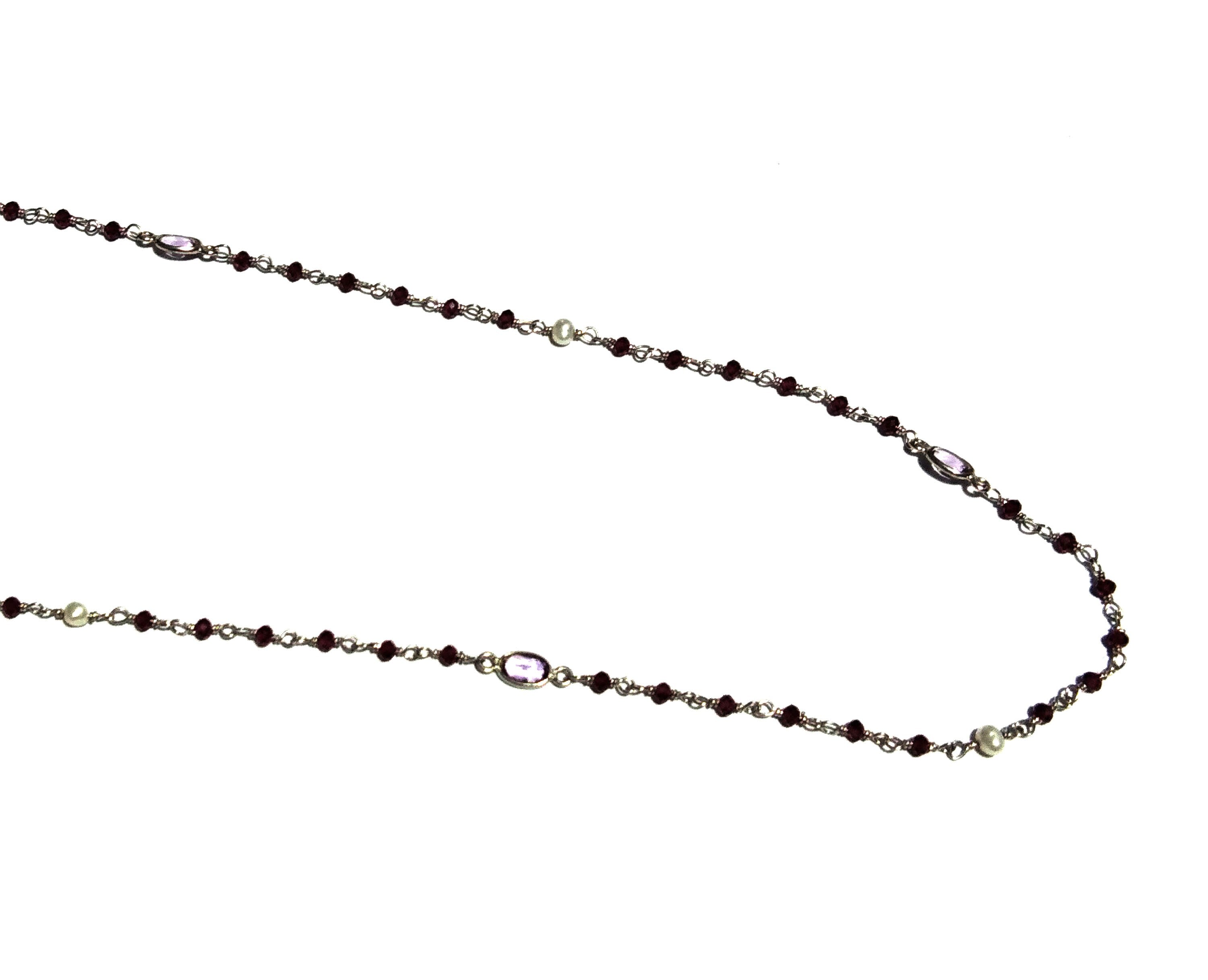 Natural Red Ruby Rondelle Beads Chain Necklace, 925 Starling Silver Chain 44''Inches Adjuster Beaded Chain Necklace Wholesale Jewelry Making