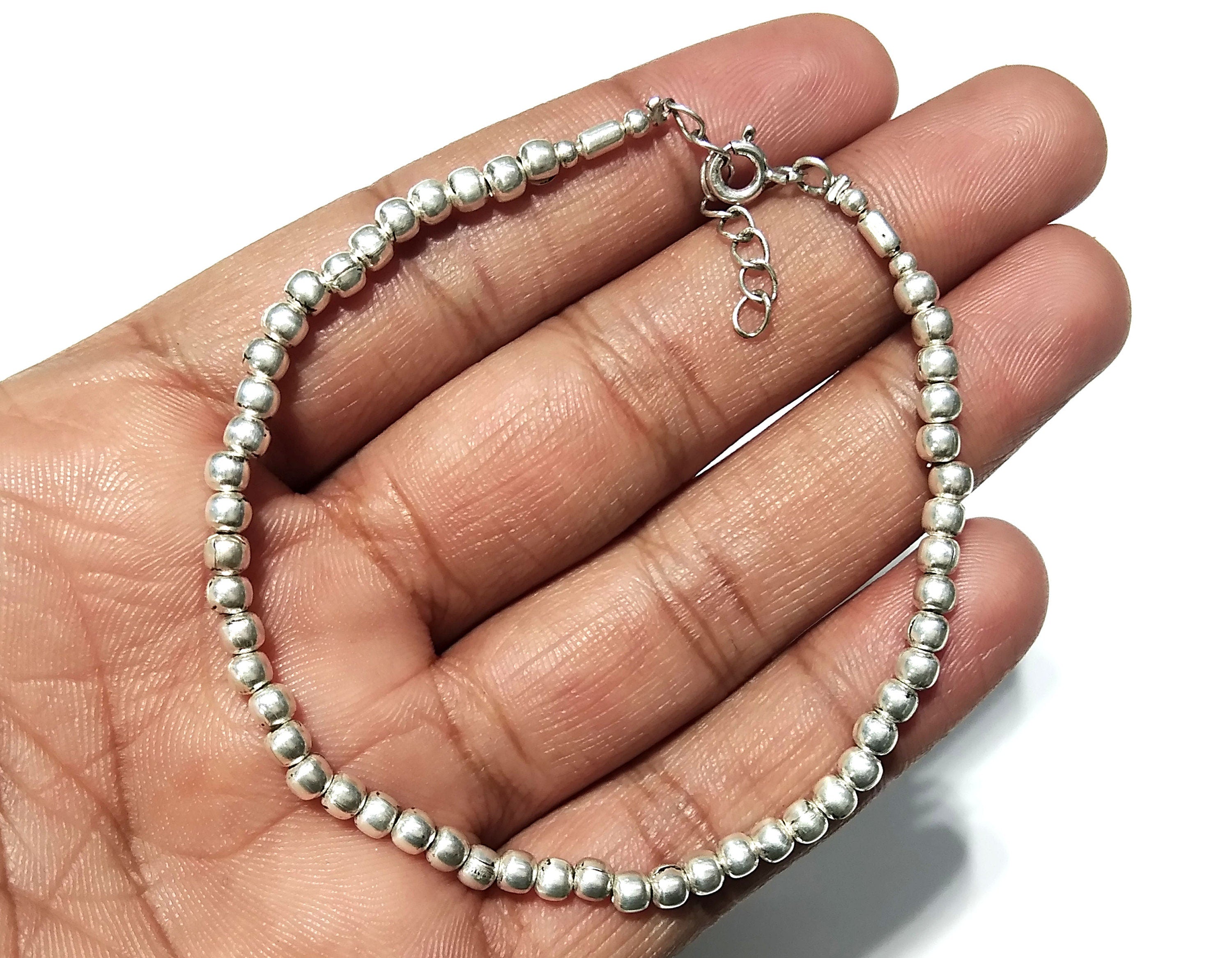 Solid 925 Sterling Silver Bracelet, 3mm Solid Sterling Silver Bracelet, Gift For Men/Women, Handmade Making Silver Bracelet Jewelry