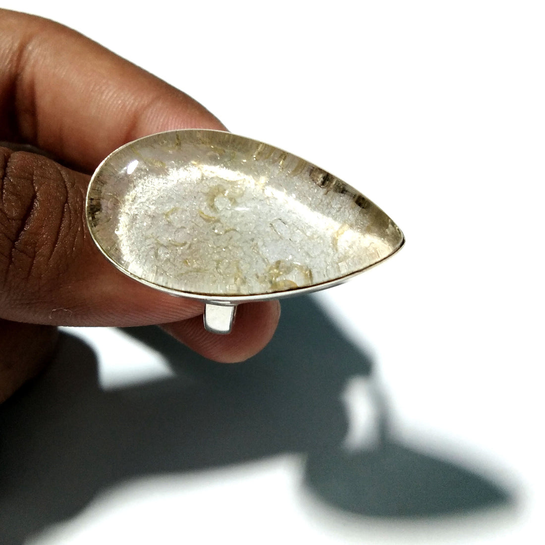 Natural Lodolite Garden Quartz Stone Ring, 925 Sterling Silver Ring, Amazing Garden Quartz Gemstone, Wedding Gift Ring, For Girls & Women