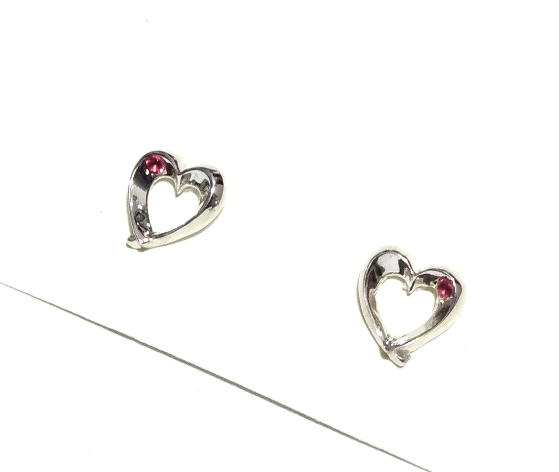 Silver Stud Earring Design, Heart Small Stud Earring, 925 Solid Starling Silver Stud Earring, Gifts For Her, Unique Birthstone Studs