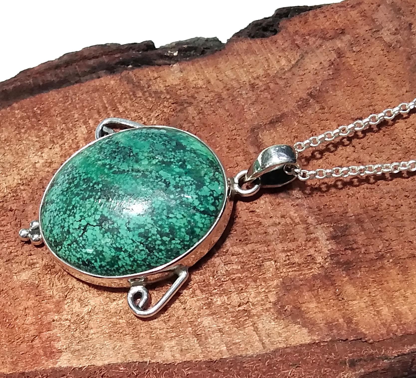 Turquoise Gemstone Pendant Chain Necklace, 925 Starling Silver Pendant Jewelry, Natural Tibetan Turquoise Stone Pendant, Gift For Men/Women.