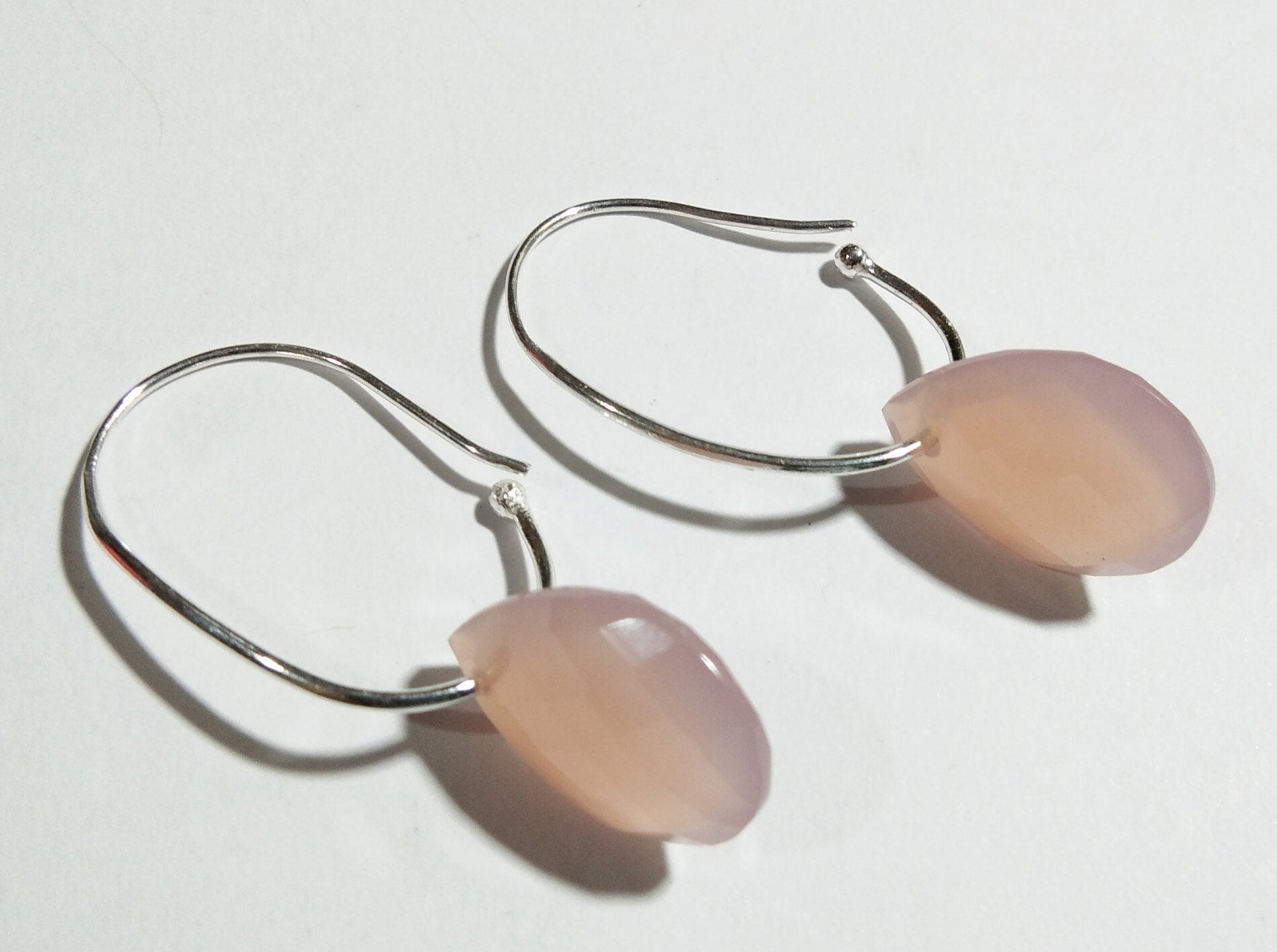 EARRING ! Natural Gemstone With 925 Sterling Silver Jewelry, Rose Calcy Earring, Cryso Calcy Earring, Aqua Calcy Earring, Handmade Jewelry.