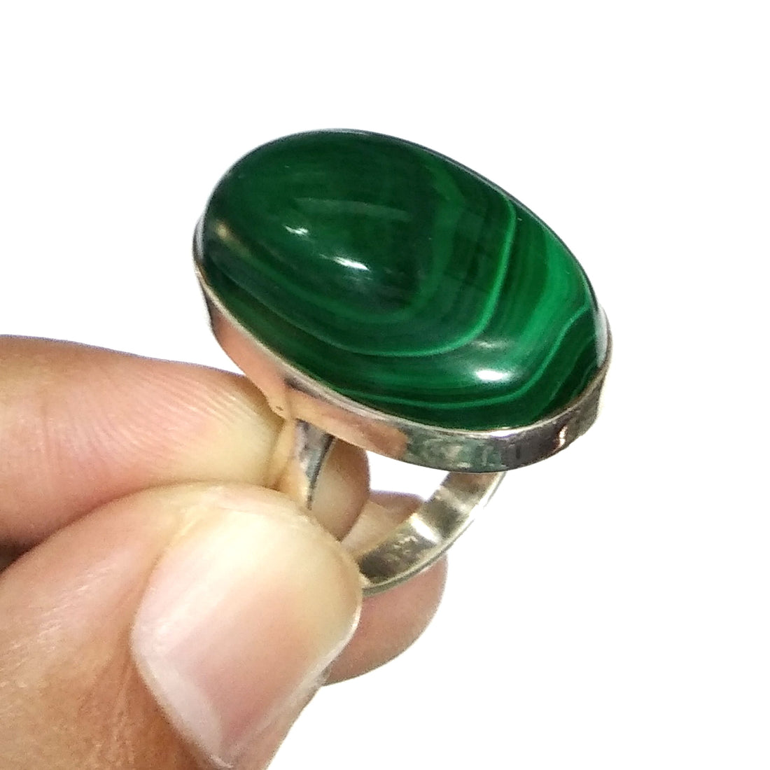 Natural Malachite Gemstone Ring, 925 Solid Sterling Silver Ring, Top Malachite Stone Size 29x19 mm Handmade Statement Ring Gift Wedding Ring