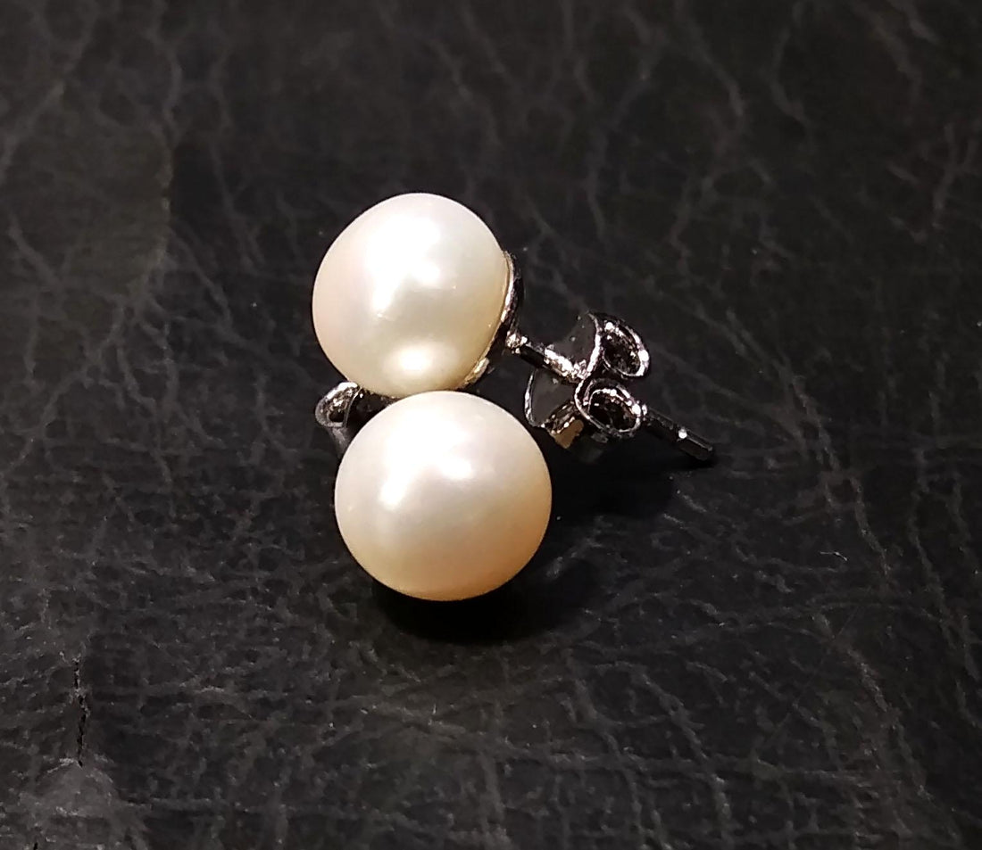 Natural Freshwater Pearl Stud Earrings, 925 Starling Silver Studs Earring, Beautiful Freshwater Pearl Stud Earrings, Minimalist Jewelry Gift