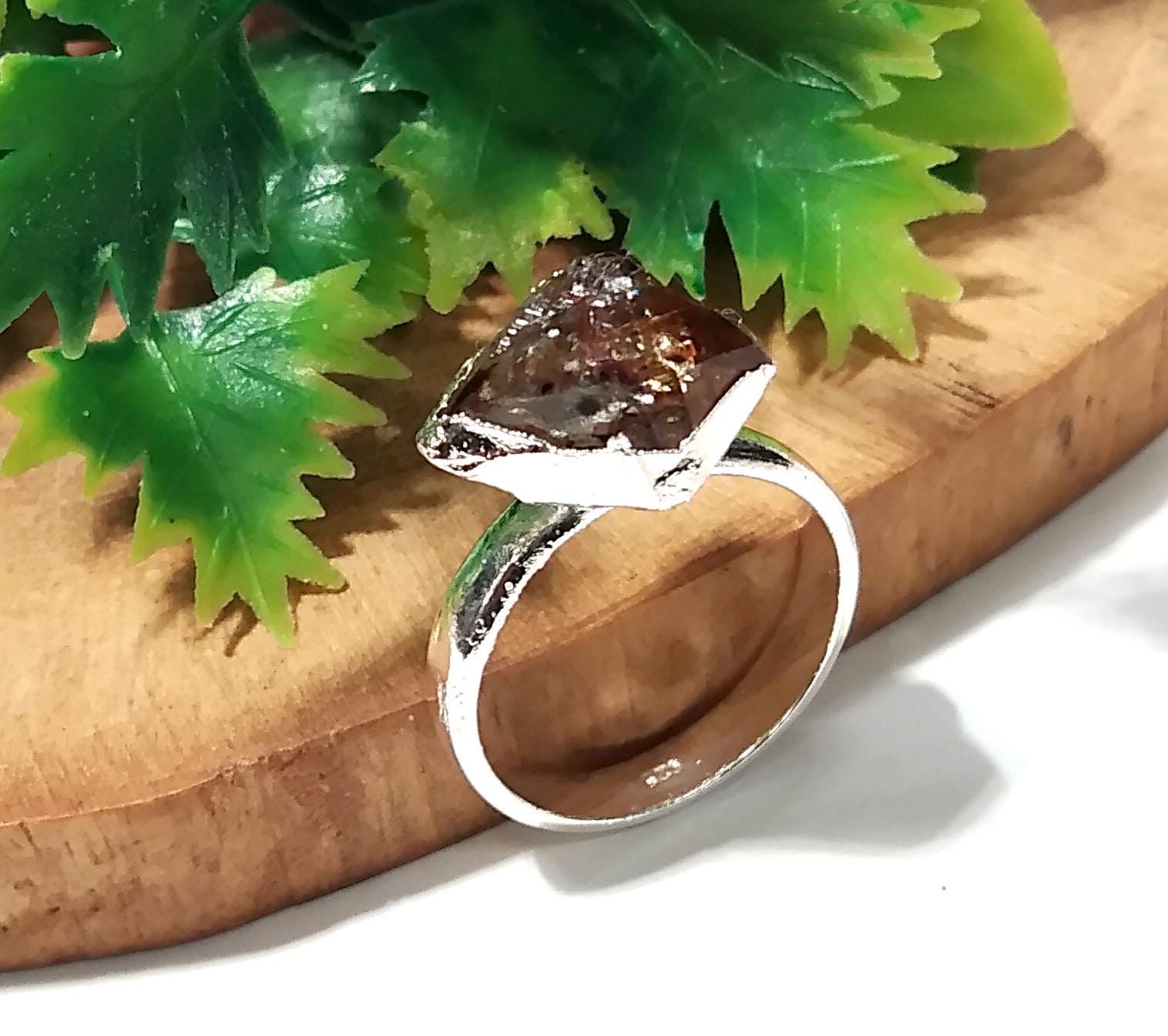 Natural Raw Citrine Rough Gemstone Ring, Solid 925 Sterling Silver Ring, Citrine Stone Size 12x9mm Handmade Ring, Gift Wedding Ring