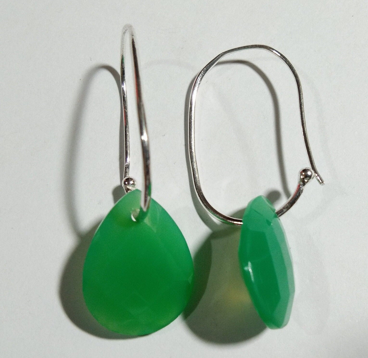 EARRING ! Natural Gemstone With 925 Sterling Silver Jewelry, Rose Calcy Earring, Cryso Calcy Earring, Aqua Calcy Earring, Handmade Jewelry.