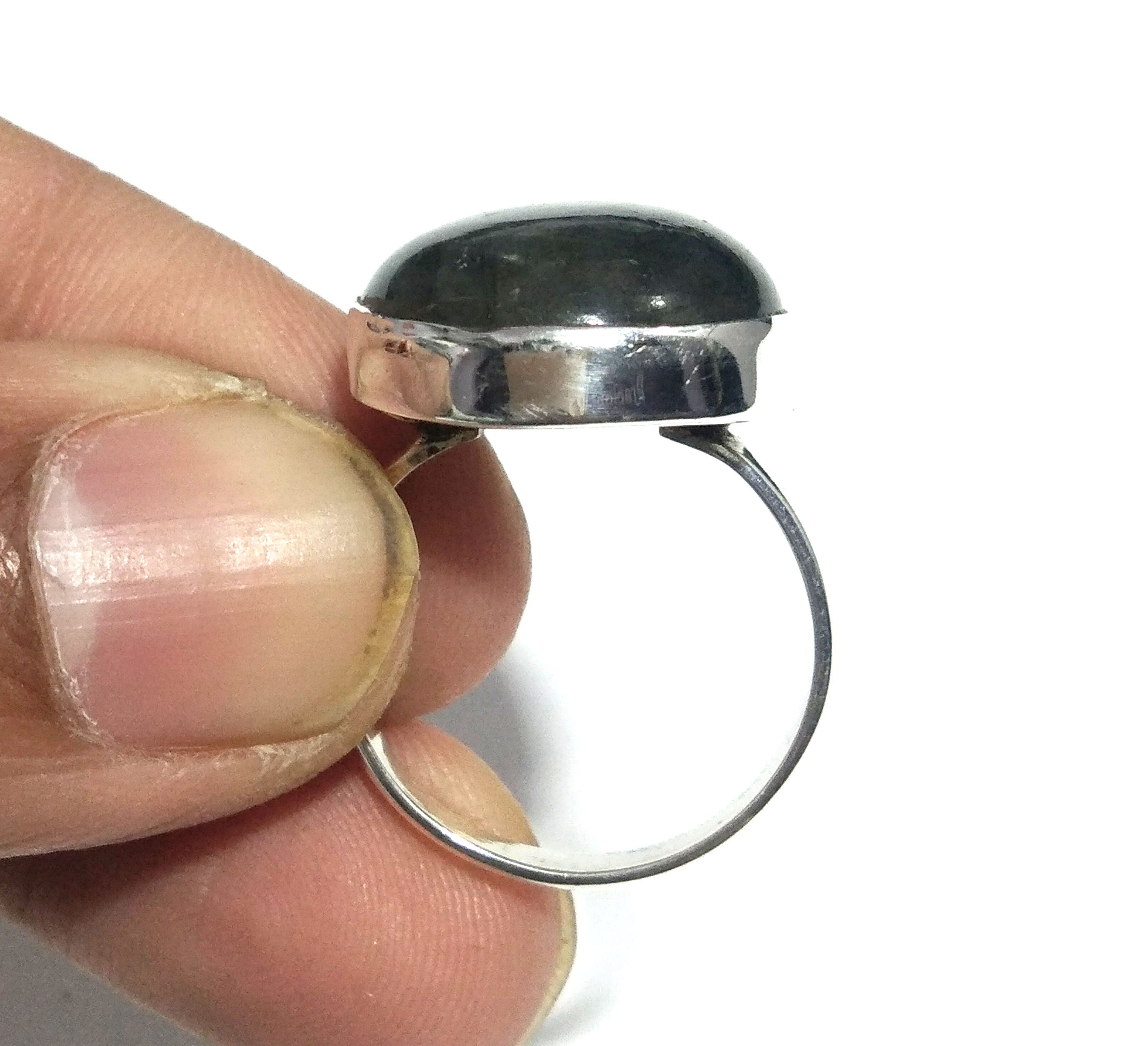 Natural Labradorite Green Fire Gemstone Ring, 925 Solid Sterling Silver Ring, Labradorite Stone Size 23x17 mm Handmade Gift Birthday Ring