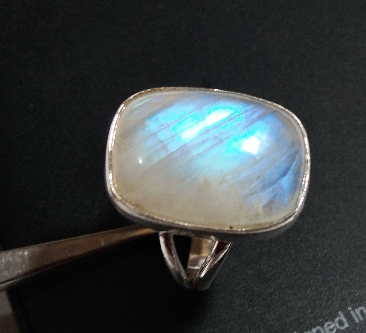 Rainbow Moonstone Ring, 925 Sterling Silver Jewellery, Natural Gemstone Moonstone Ring, Silver Ring, Handmade Ring, Gift For Girls & Women.