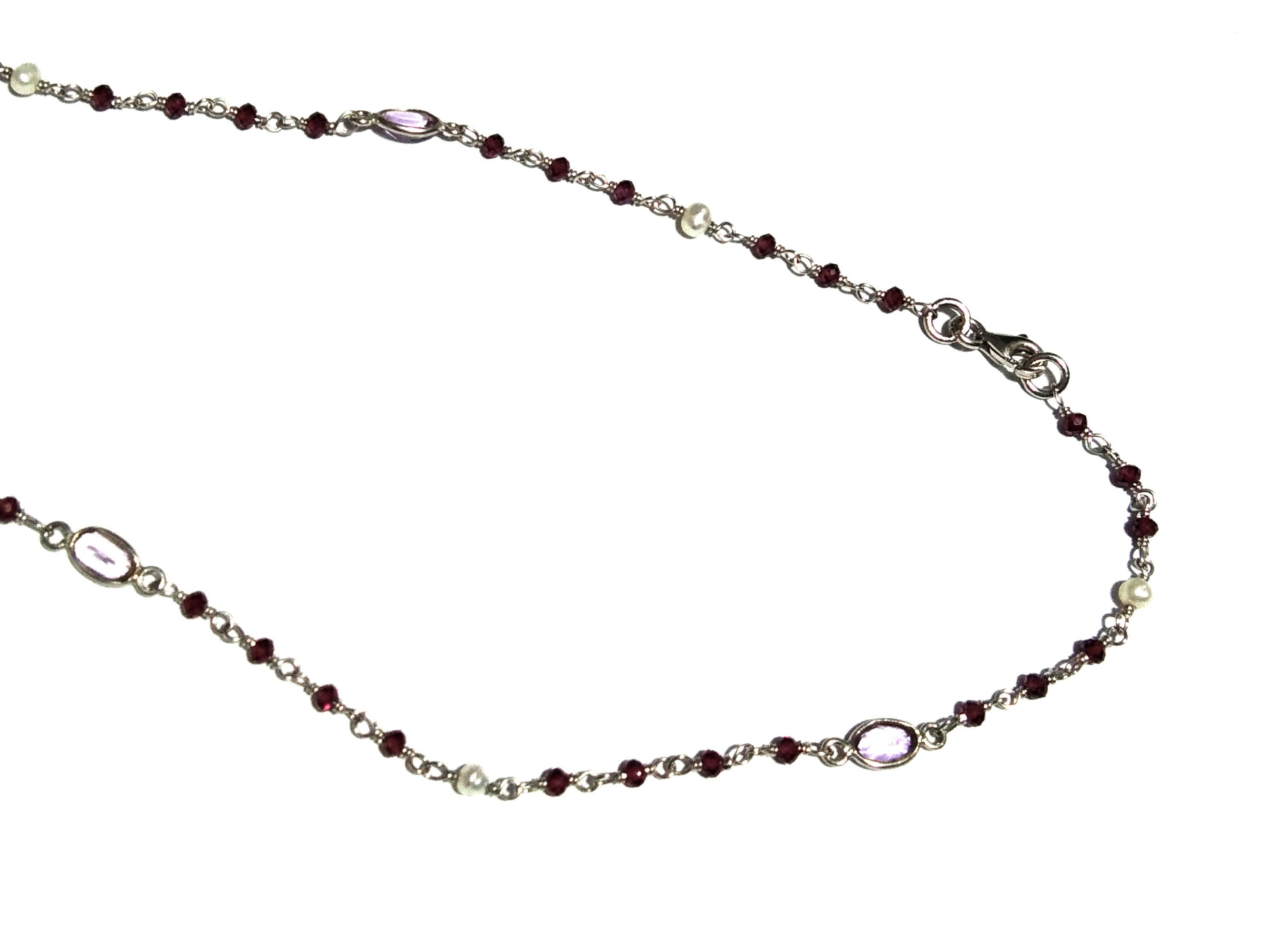 Natural Red Ruby Rondelle Beads Chain Necklace, 925 Starling Silver Chain 44''Inches Adjuster Beaded Chain Necklace Wholesale Jewelry Making