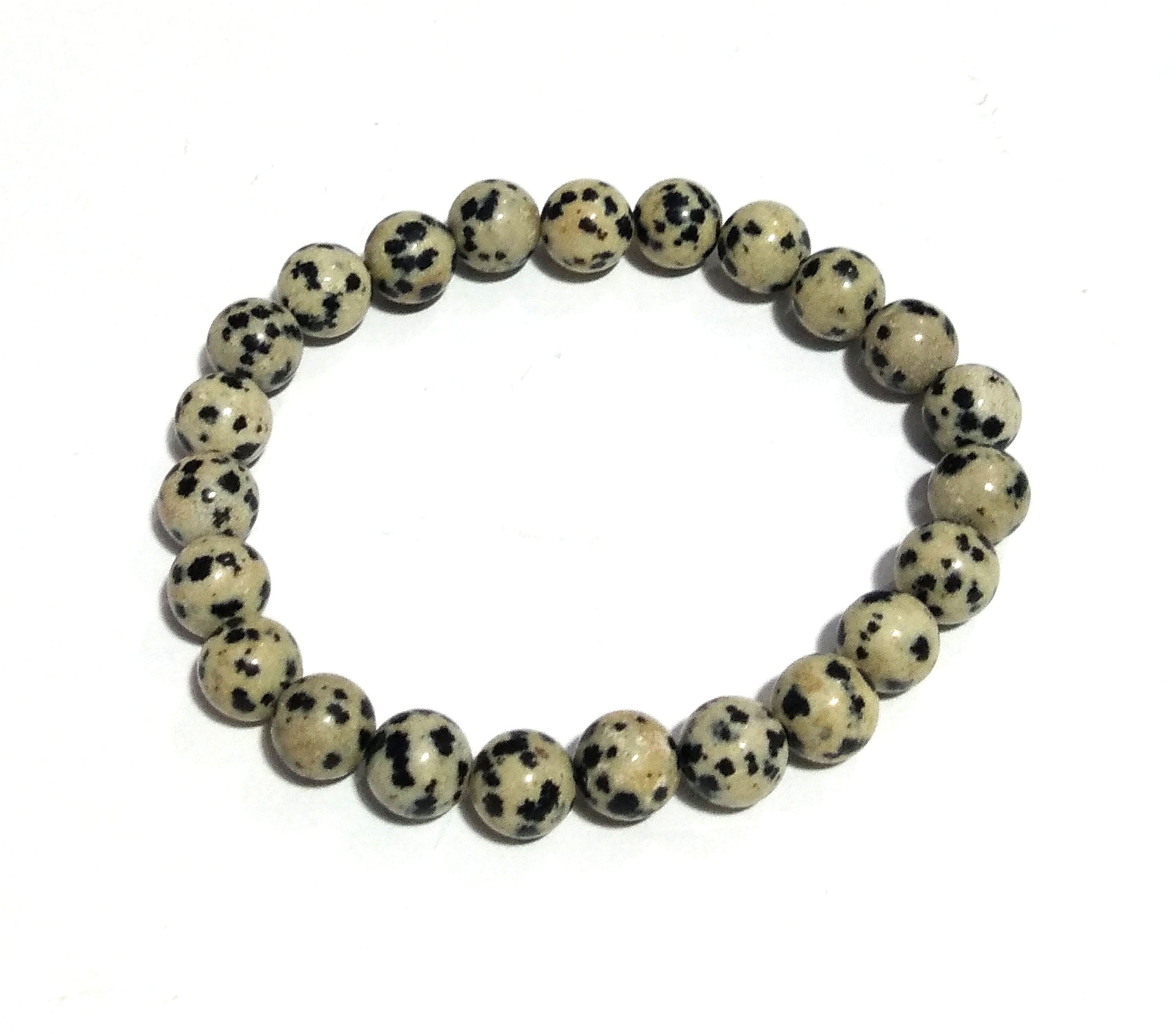Dalmation Jasper Bracelet Beads, Natural Dalmation Jasper Healing Men & Women Round Bracelet, Stone Size 8x8 mm Gift Easter day Bracelet