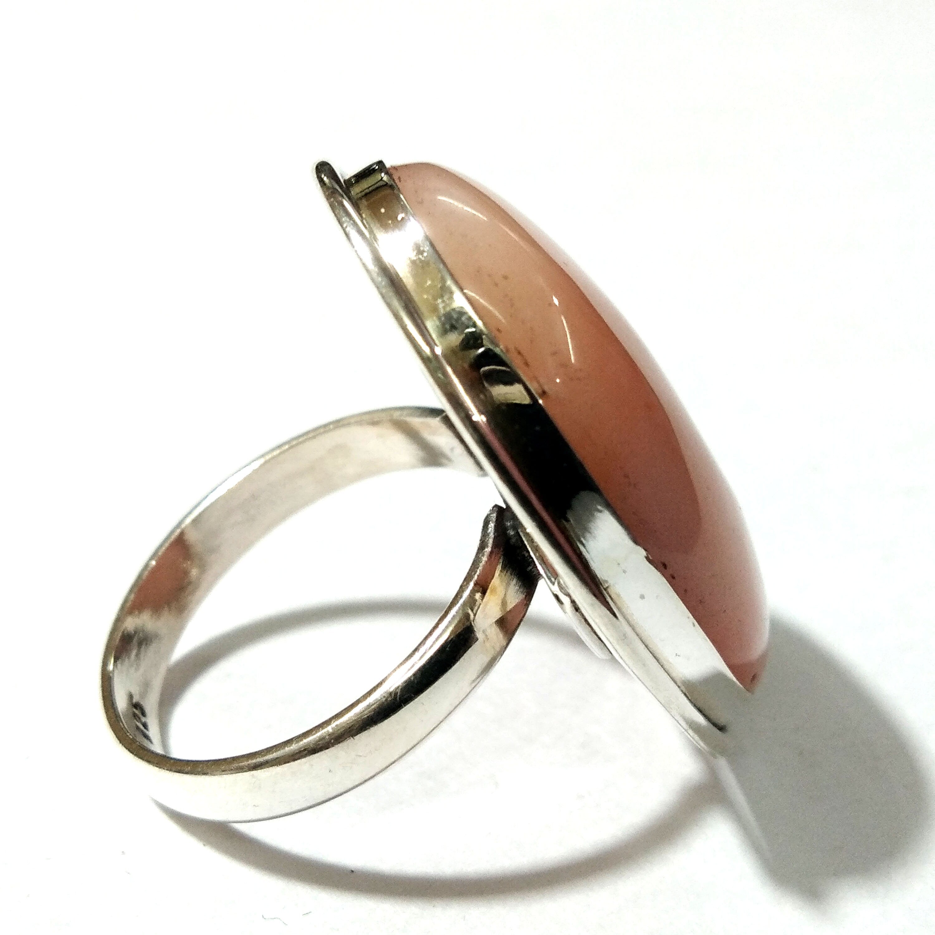 Natural Pink Opal Cabochon Ring's, 925 Starling Silver Ring, Good Quality Gemstone Pink Opal Stylish Silver Rings, For Men & Women.