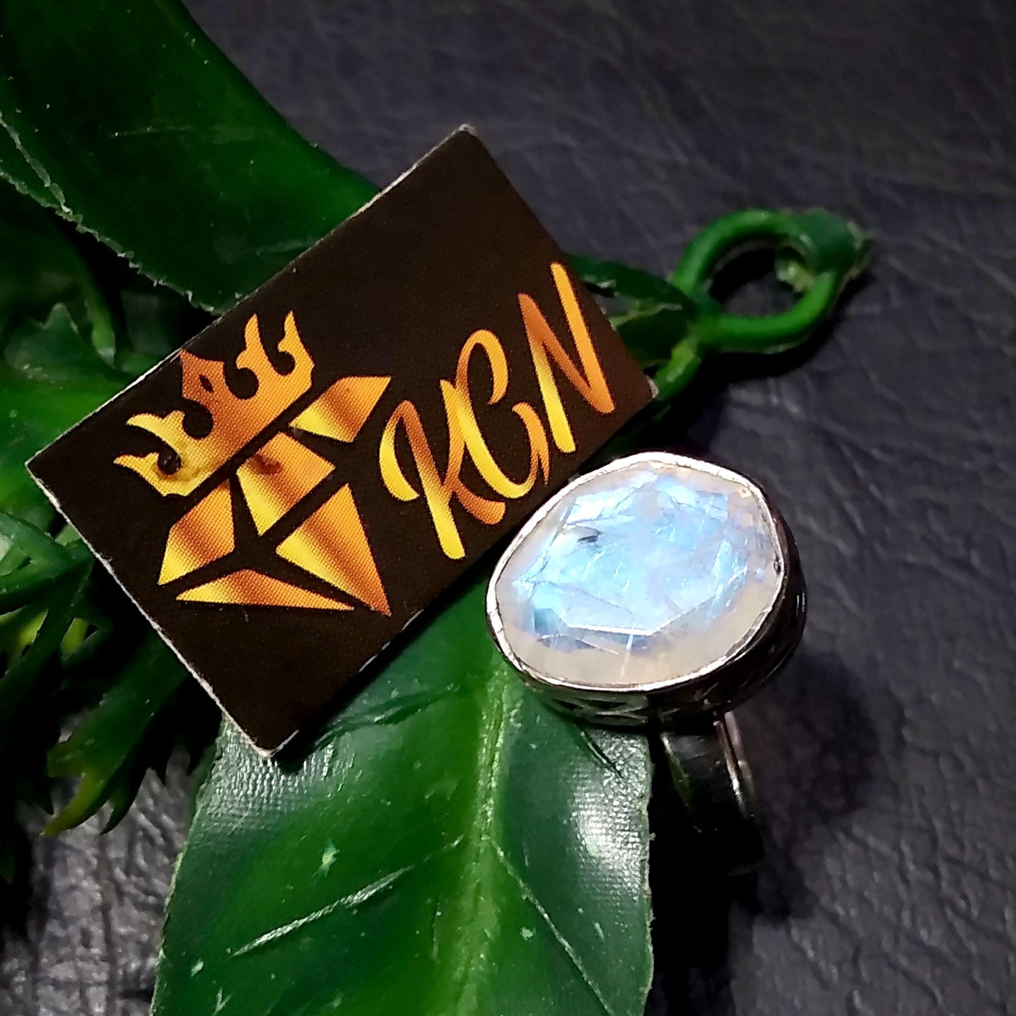 Rainbow Moonstone Faceted Ring, 925 Starling Silver Ring, Natural Gemstone Rainbow Moonstone Ring, With Nice Making Stylish Rings.