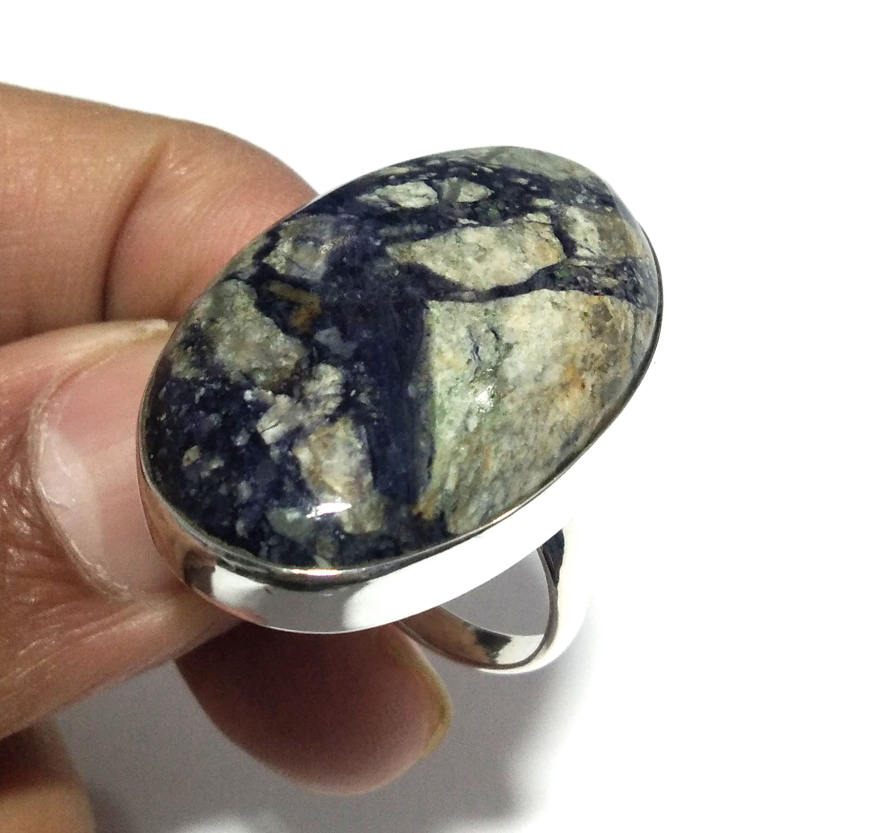 Natural Tiffany Jasper Gemstone Ring, 925 Solid Sterling Silver Ring, Tiffany Jasper Stone Size 33x22mm Handmade Ring, Gift Wedding day Ring