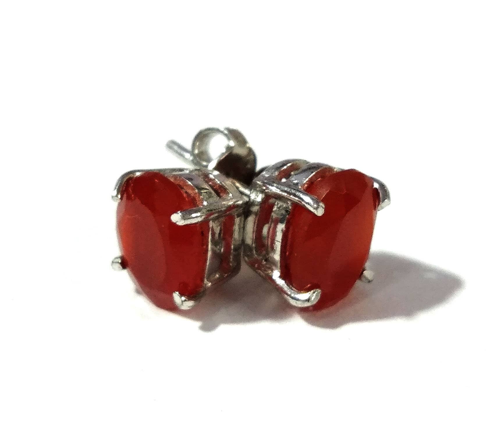 Carnelian Stud Earrings, 925 Solid Starling Silver Earring Jewelry, Natural Carnelian Stone Oval Shape Stone Size 5x7 mm Gift for Her, Studs