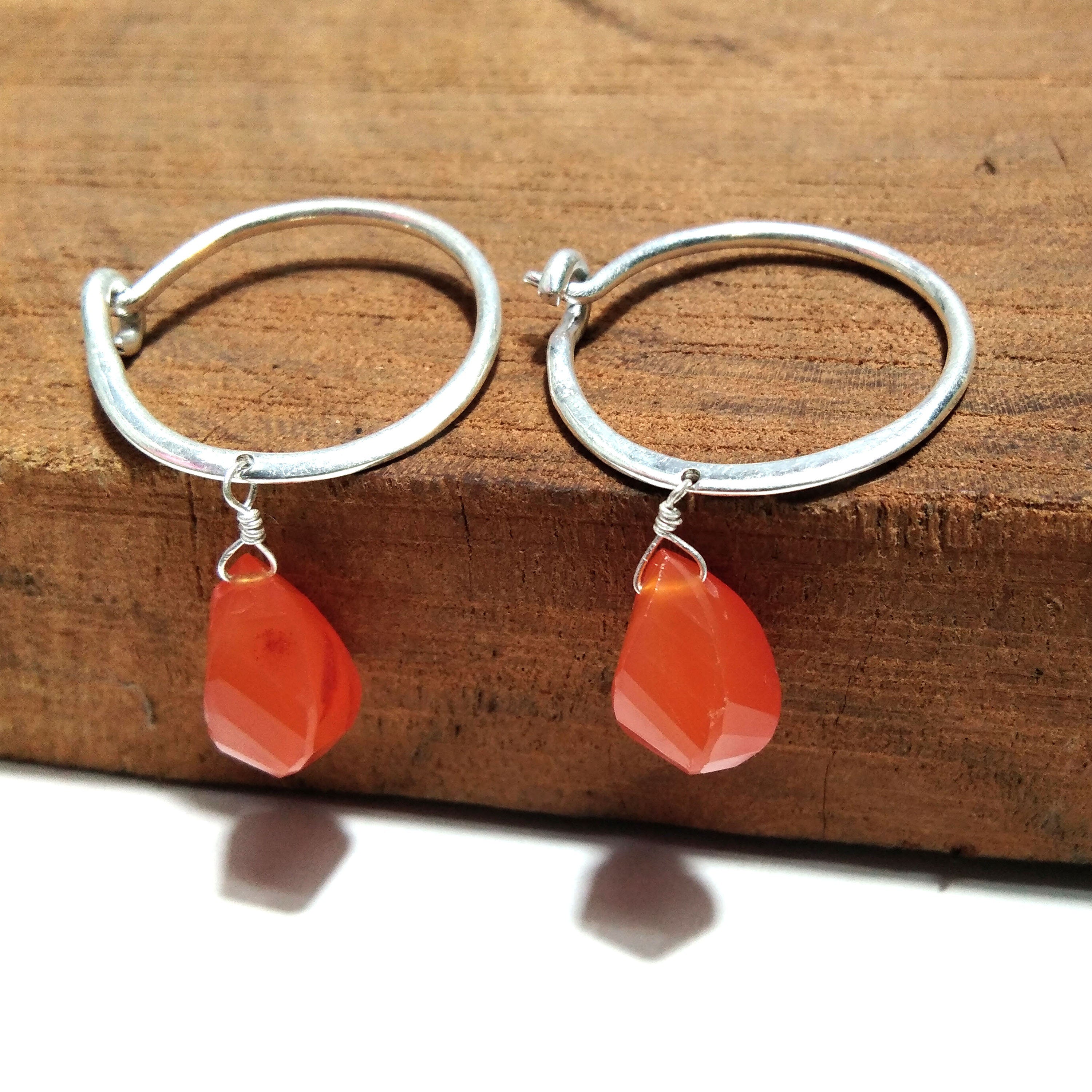 Natural Carnelian Gemstone Earring 925 Sterling Silver Earring Beautiful Design Carnelian Stone Size 13x8 mm Gift Birthday Earring Jewelry