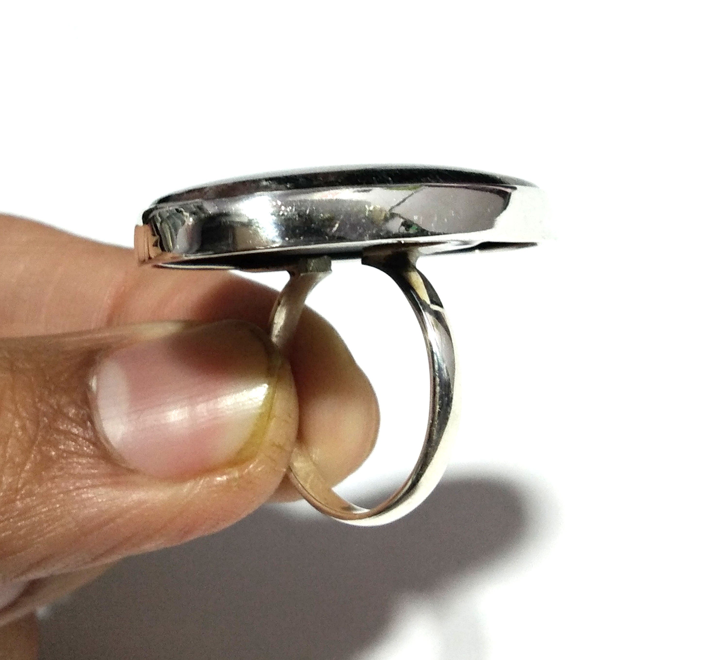 Natural Black Ruby Fuschite Gemstone Ring, Solid 925 Sterling Silver Ring, Ruby Fuschite Stone Size 36x24 mm Handmade Gift Mother’s day Ring