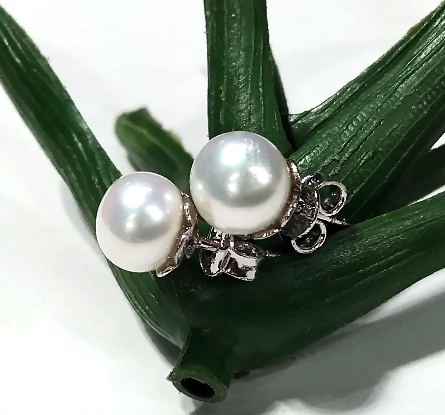 Real Freshwater Pearl Stud Earrings, 925 Starling Silver Stud Earring, Natural Freshwater Pearl Stud Earrings, Handmade Studs For Women.