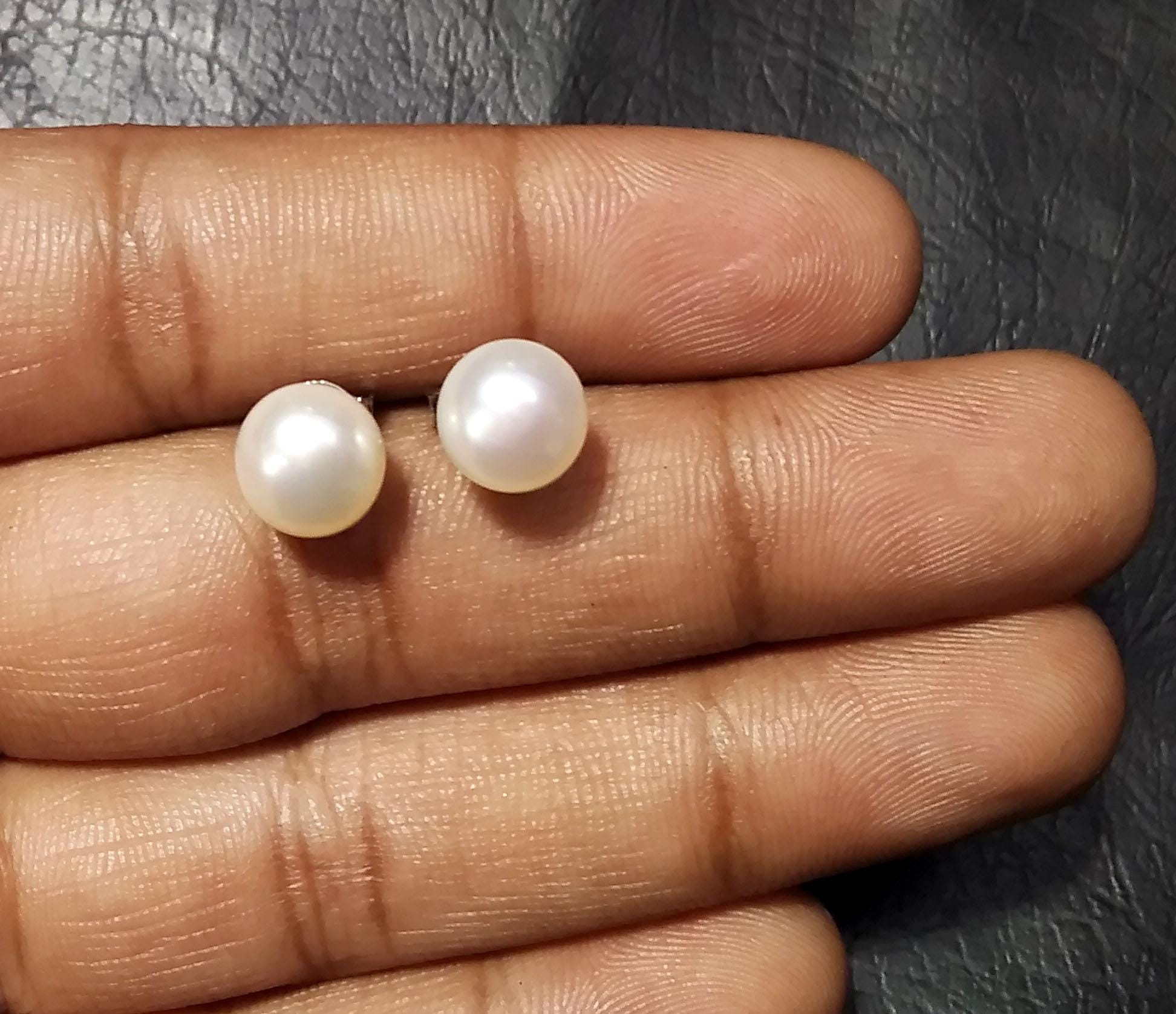 Natural Freshwater Pearl Stud Earrings, 925 Starling Silver Studs Earring, Beautiful Freshwater Pearl Stud Earrings, Minimalist Jewelry Gift