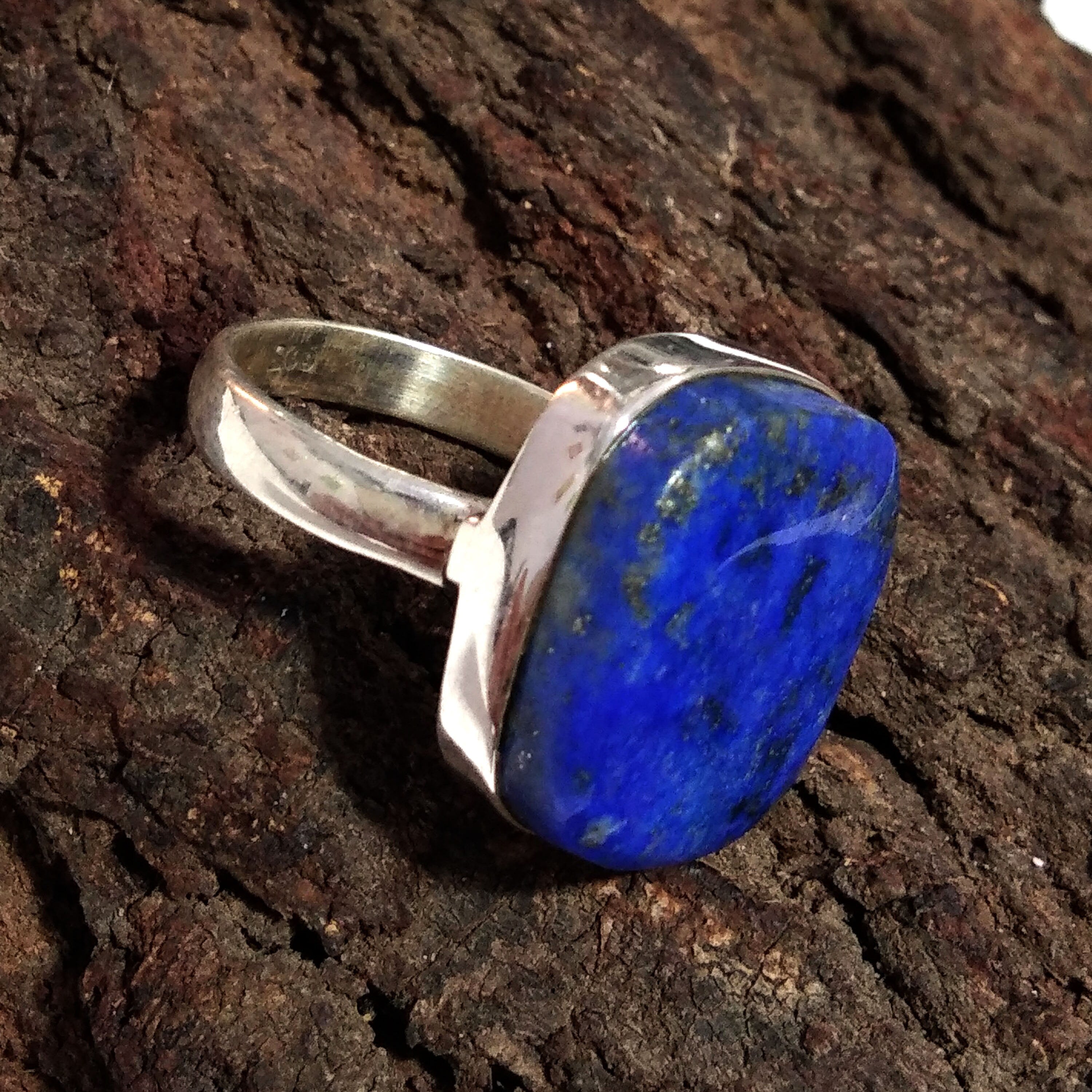 Beautiful Natural Lapis Lazuli Gemstone Ring, 925 Solid Sterling Silver Ring, Lapis Lazuli Stone Size 19x17 mm Handmade Gift Wedding Ring