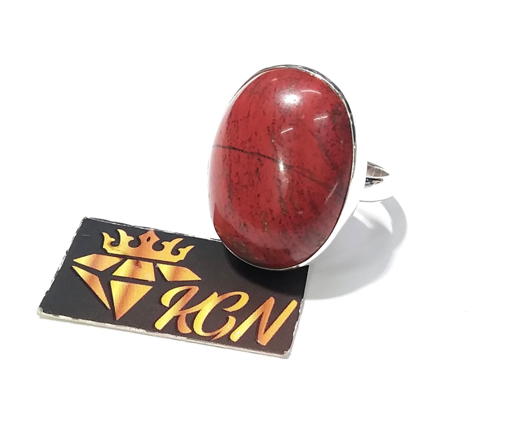 Natural Red Jasper Gemstone Ring, 925 Solid Sterling Silver Ring, Amazing Red Jasper Stone Size 22x16 mm Handmade Ring Gift Birthday Ring