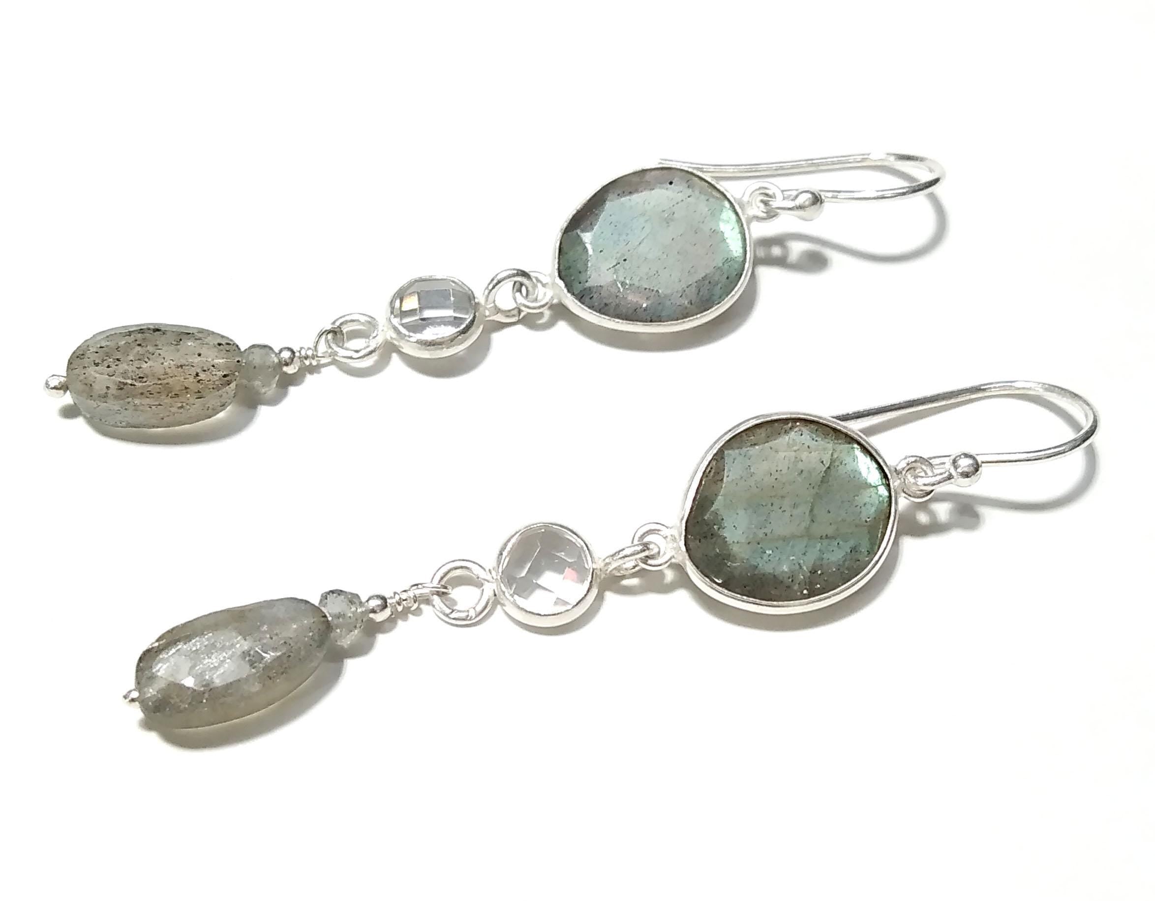Labradorite Stone Earring, Solid 925 Starling Silver Jewelry Earring, Natural Labradorite Stone Handmade Gift Women Bridesmaid Earring Stone