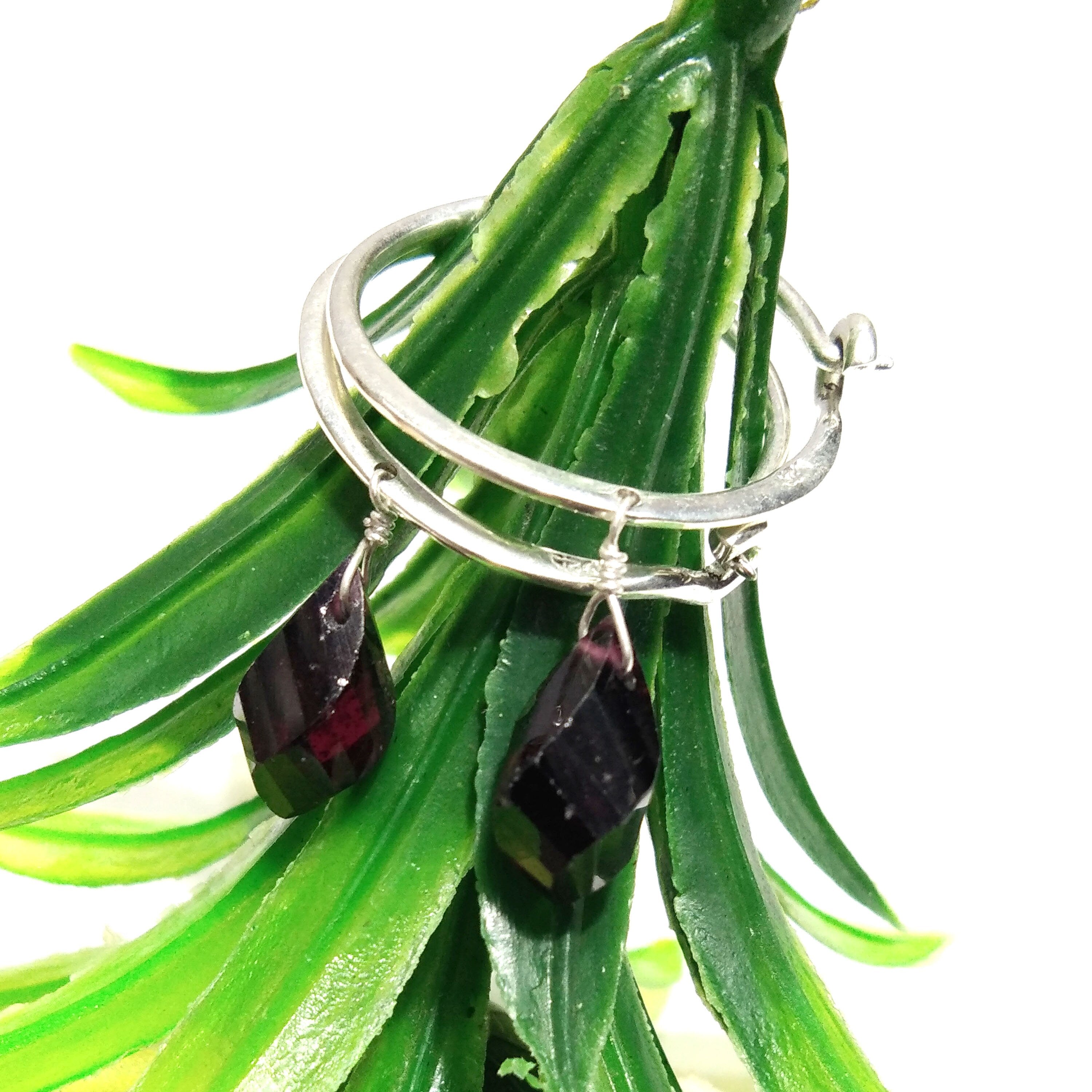 Natural Red Garnet Gemstone Earring 925 Sterling Silver Earring Amazing Red Garnet Stone Size 12x6 mm Gift Wedding Earring Jewelry