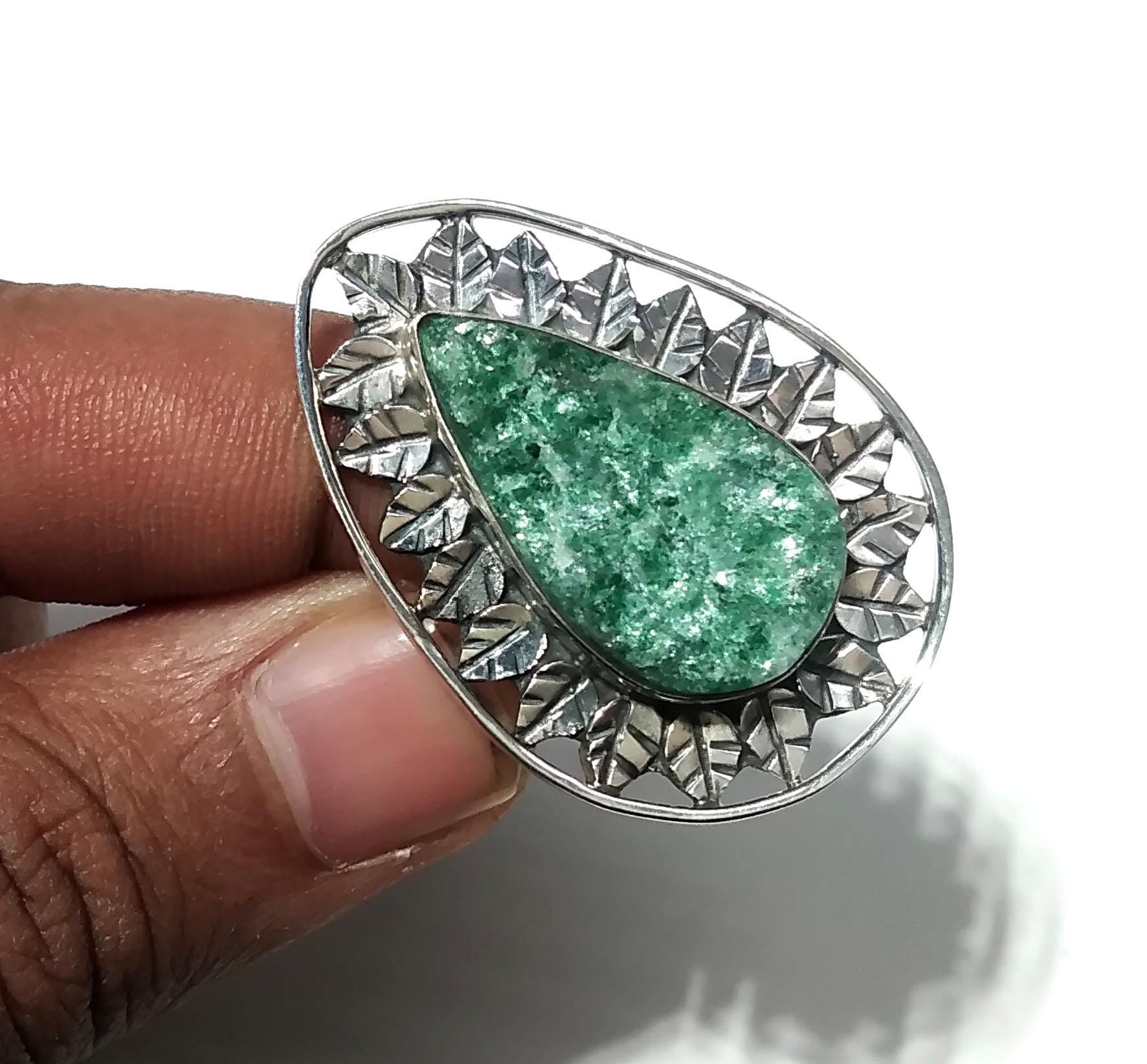 Malachite Druzy Ring ! 925 Starling Silver Ring, Natural Gemstone Malachite Druzy Ring, Very Beautiful Leaf Stylish Ring, For Girls & Woman.