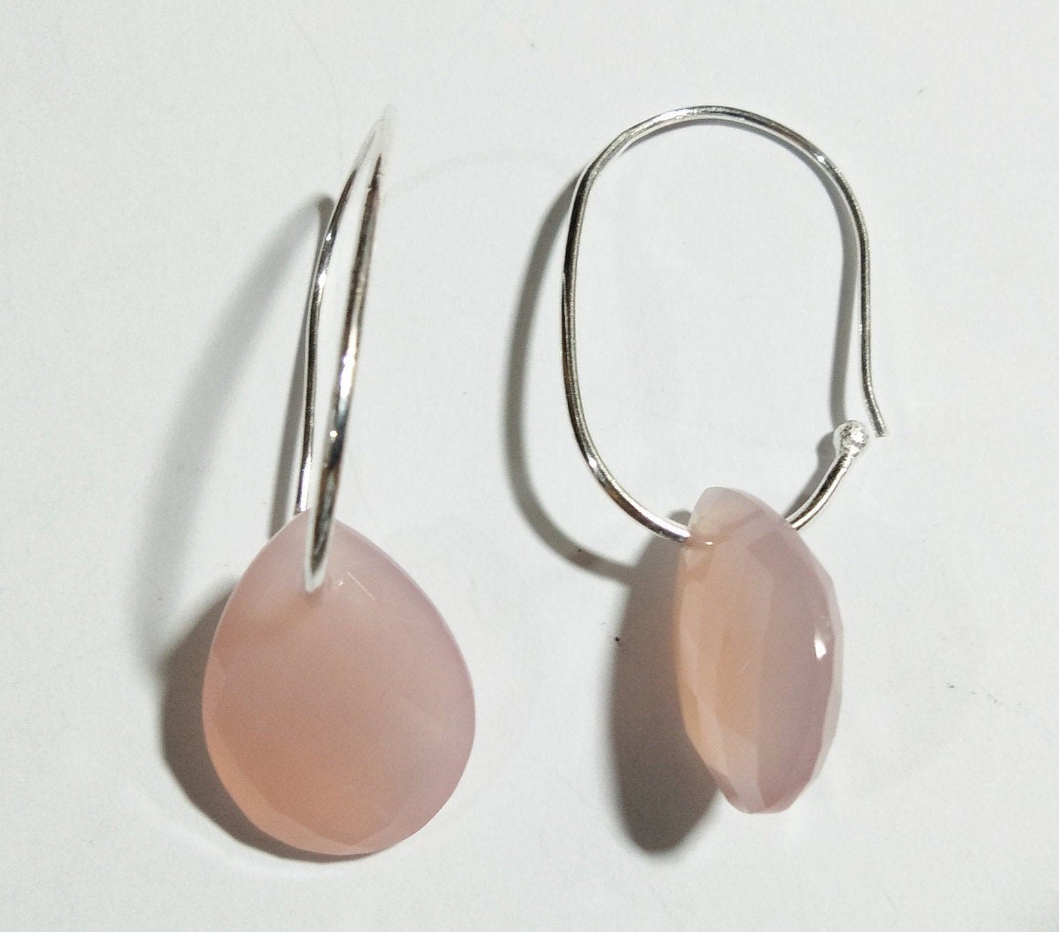 EARRING ! Natural Gemstone With 925 Sterling Silver Jewelry, Rose Calcy Earring, Cryso Calcy Earring, Aqua Calcy Earring, Handmade Jewelry.