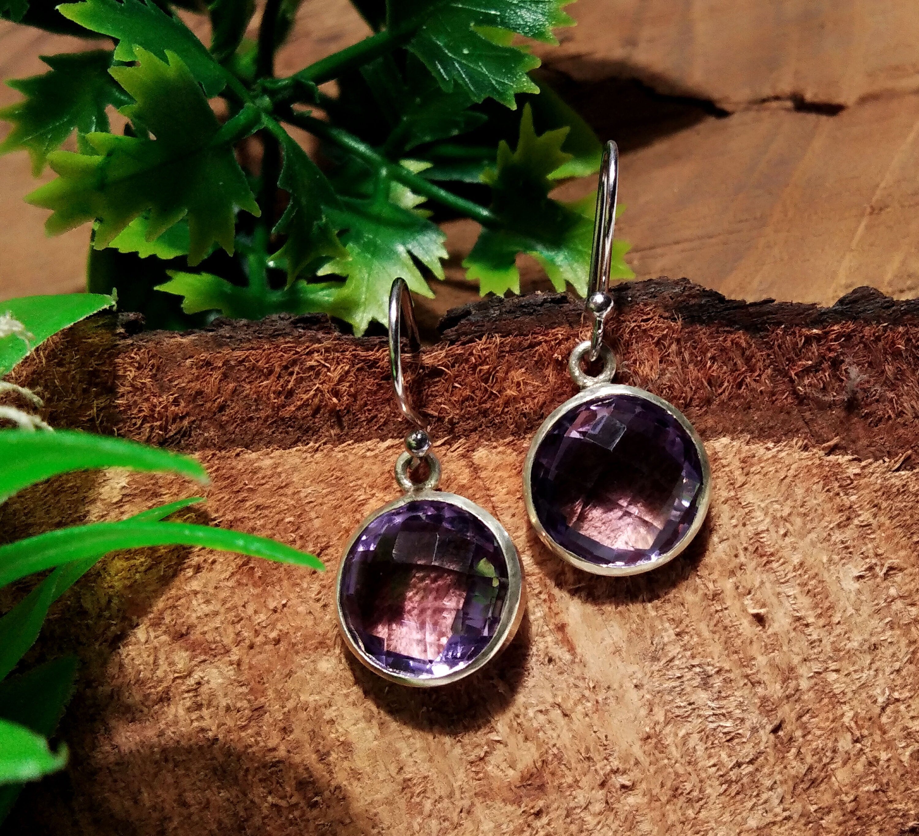 Natural Amethyst Stone Earring, 925 Sterling Silver Earring, Top Color Purple Amethyst Handmade Earring, Gift For Birthday Earring Jewelry